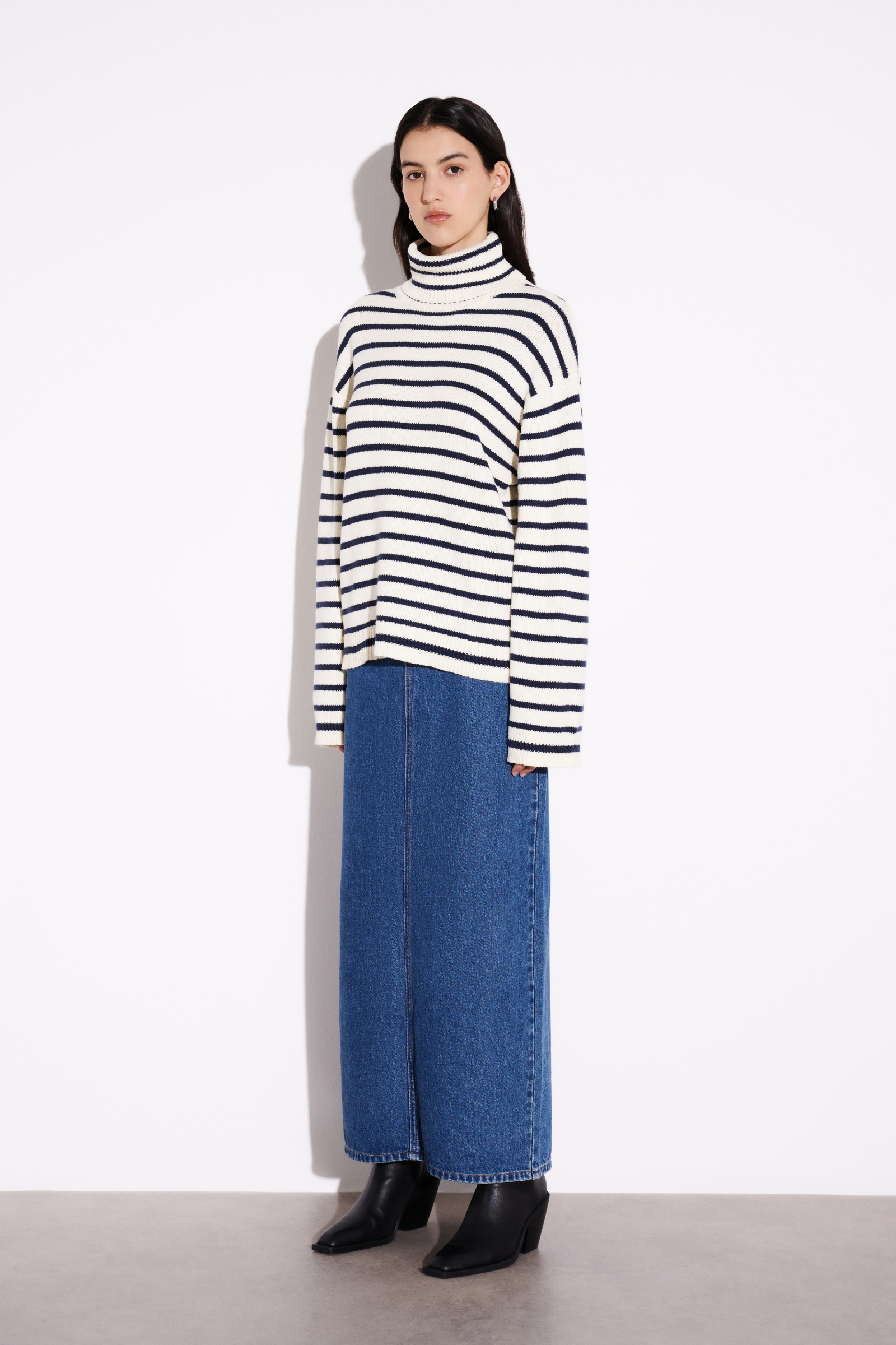 Kai Turtleneck Navy Stripe 