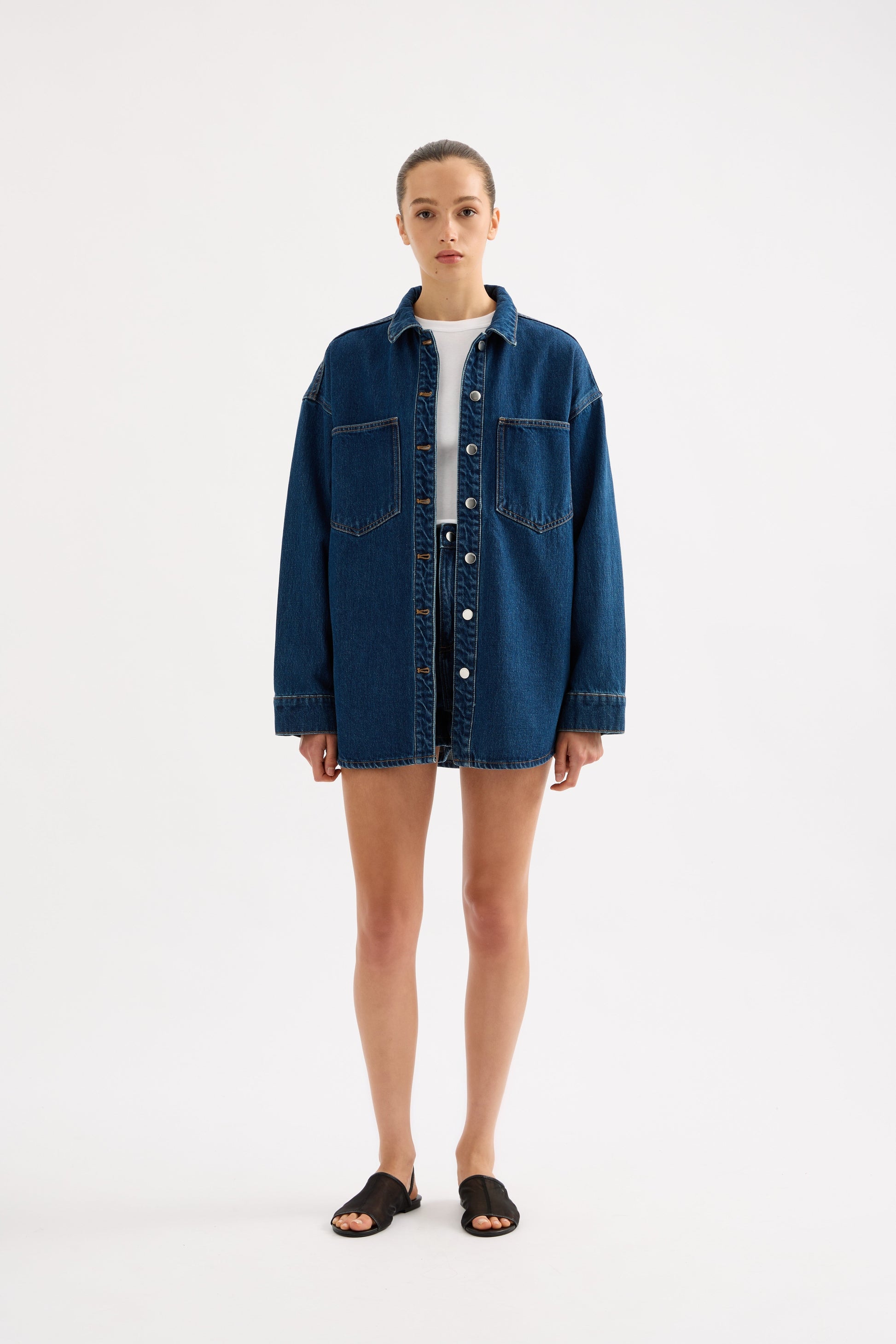 Organic Denim Overshirt Force Blue 