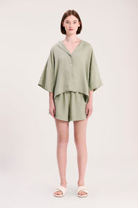 Nude Lucy Lounge Linen Short in Olive