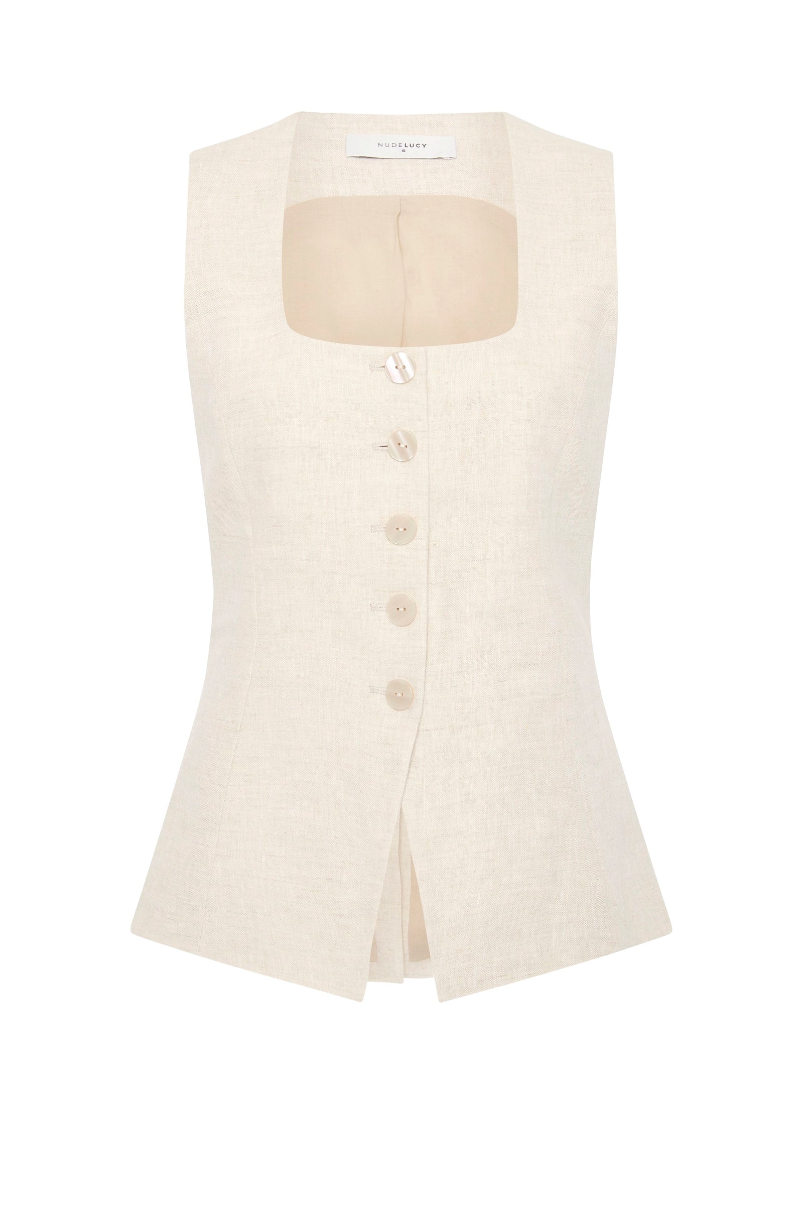 Clio Linen Vest Natural 