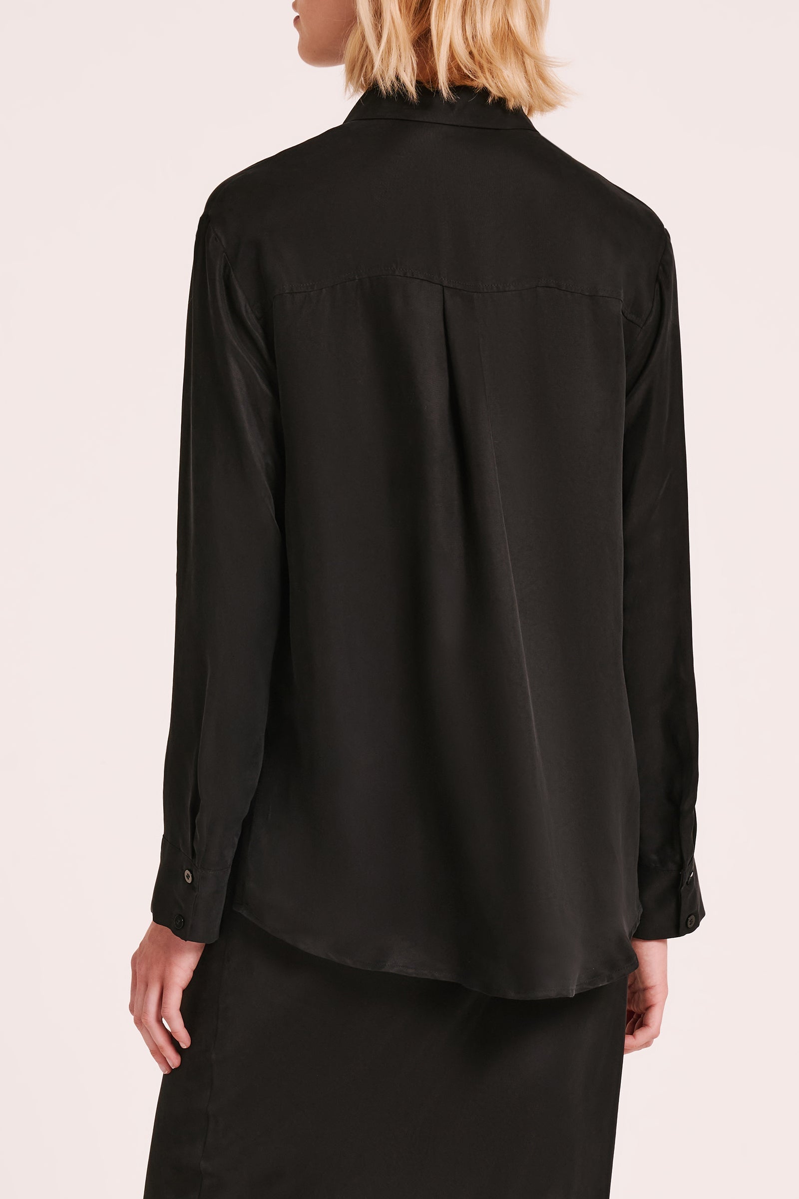 Ari L/s Cupro Shirt Black 