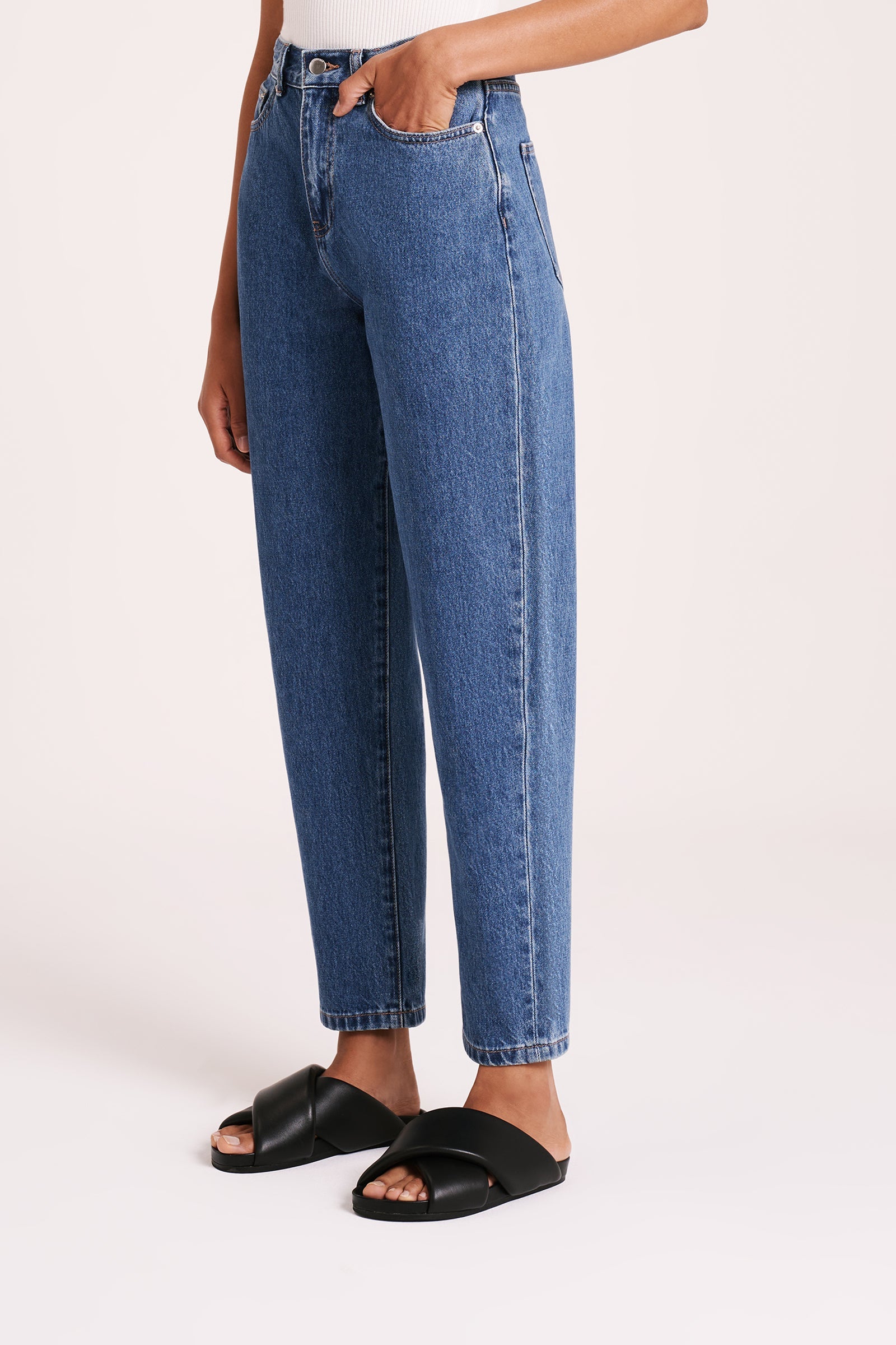 Organic Mom Jean Vintage Blue 