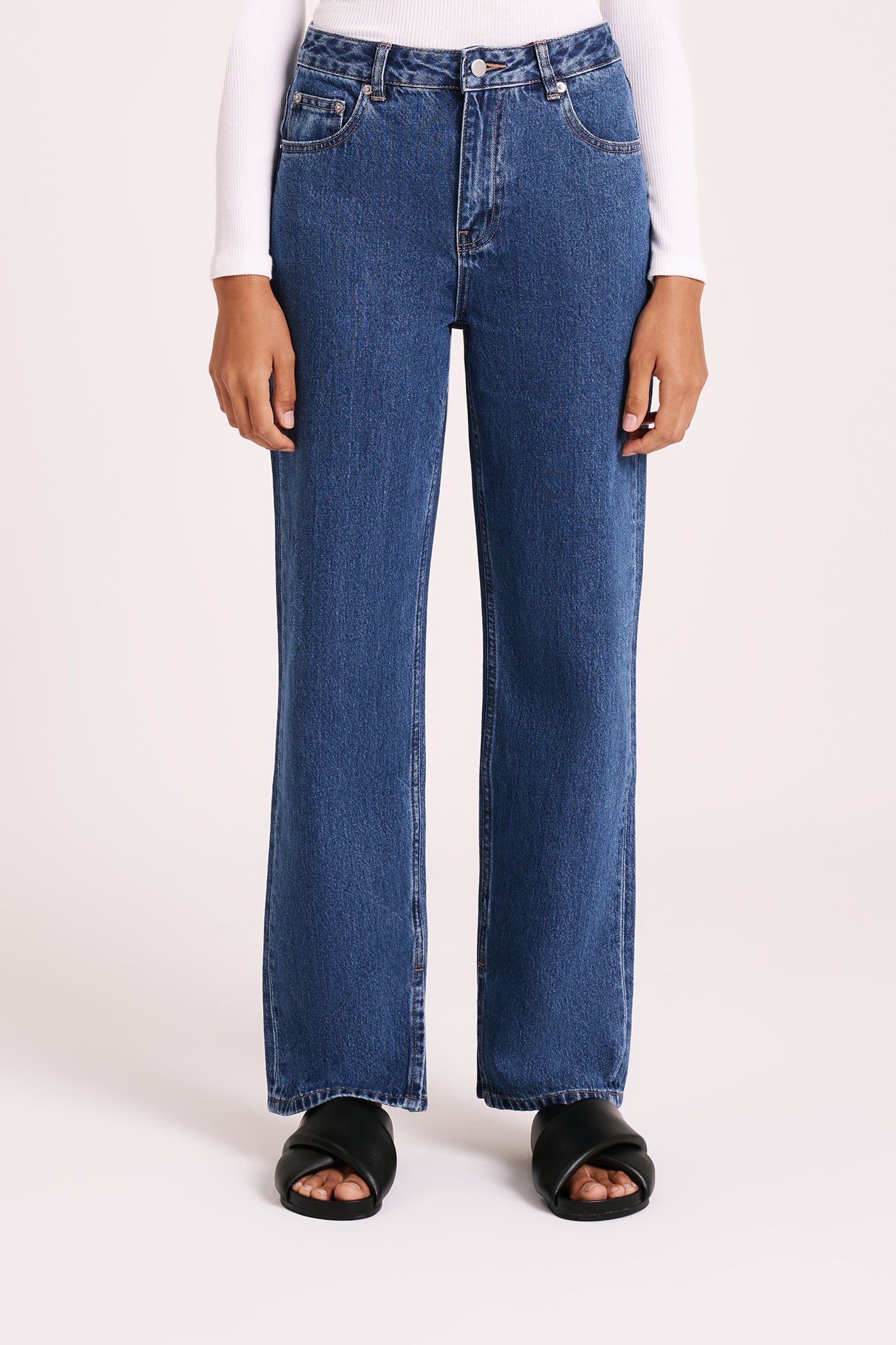 Organic Split Hem Jean Vintage Blue 