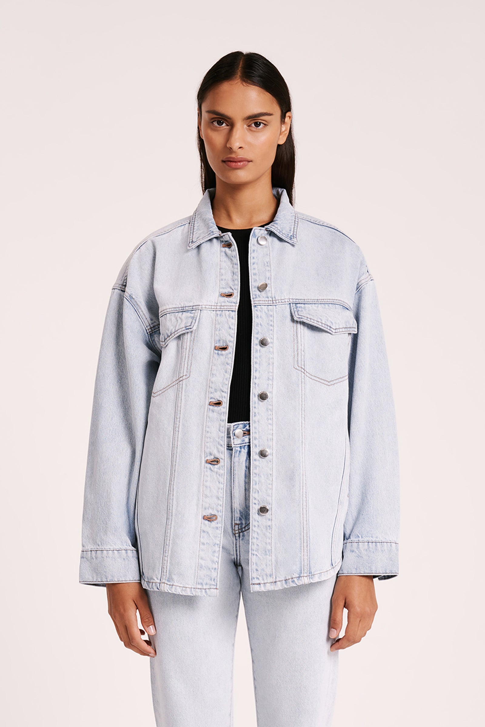 Organic Denim Jacket Clear Blue 