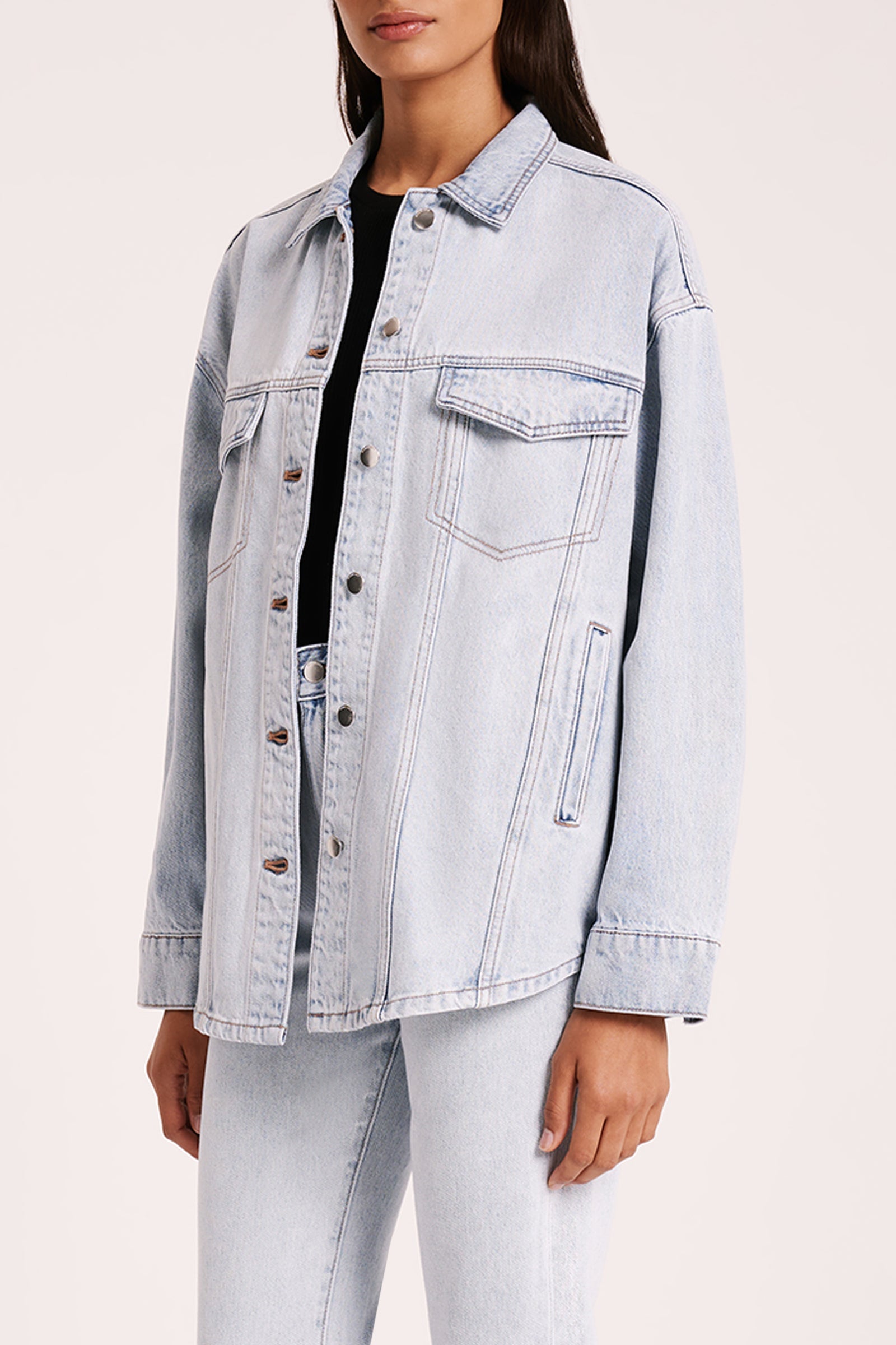 Organic Denim Jacket Clear Blue 