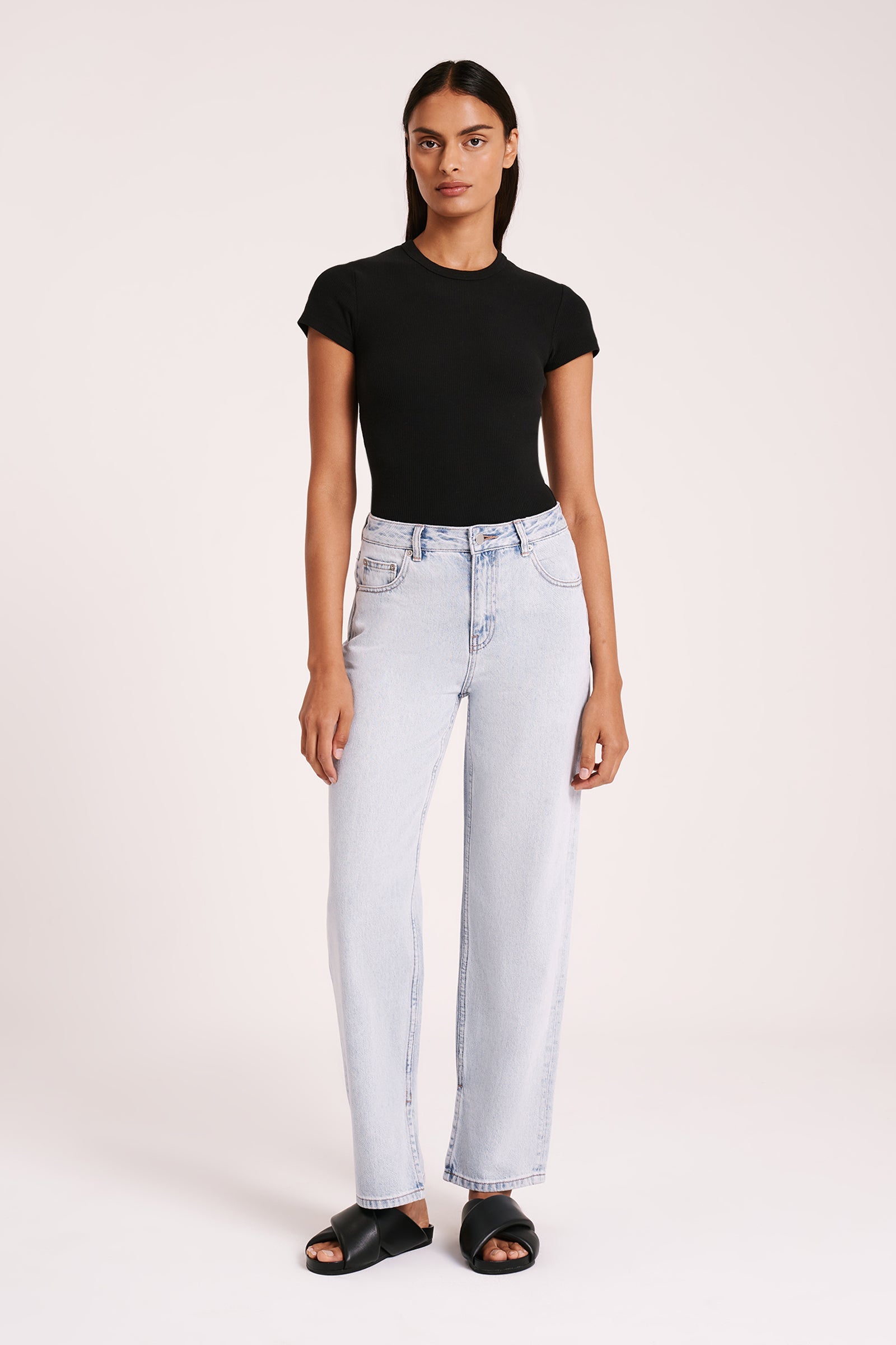 Organic Split Hem Jean Clear Blue 