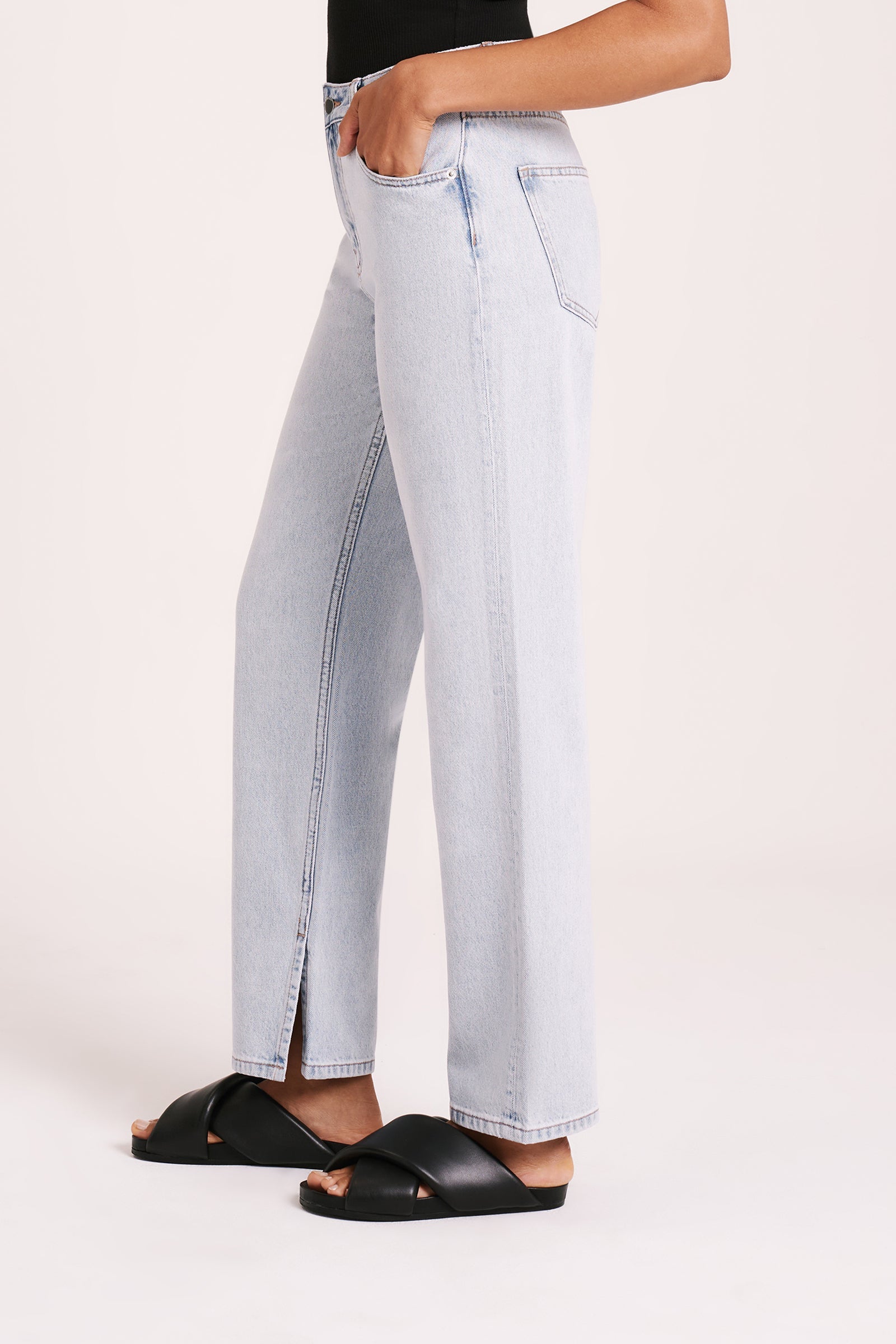 Organic Split Hem Jean Clear Blue 