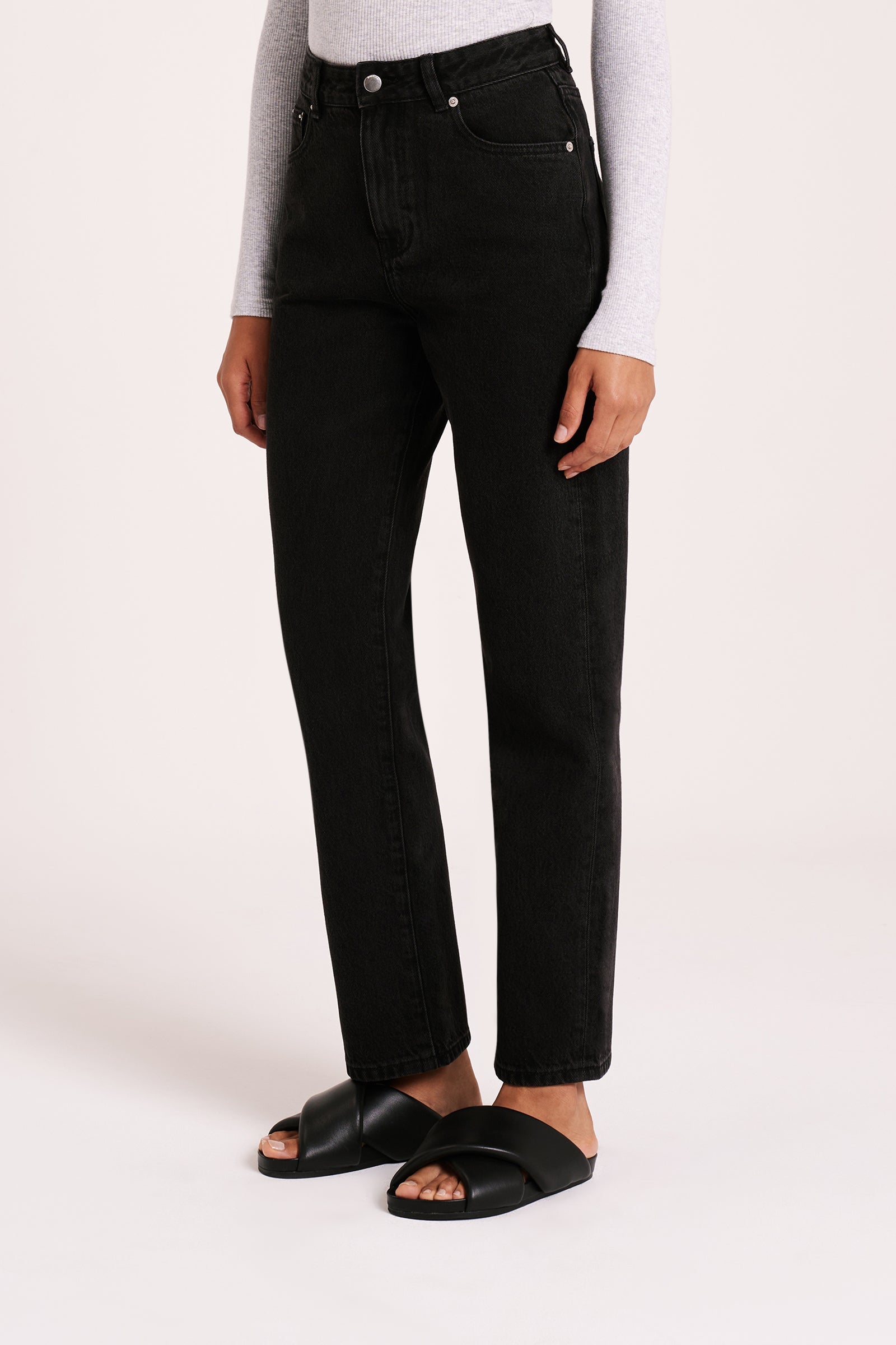 Organic Straight Leg Jean Vintage Black 