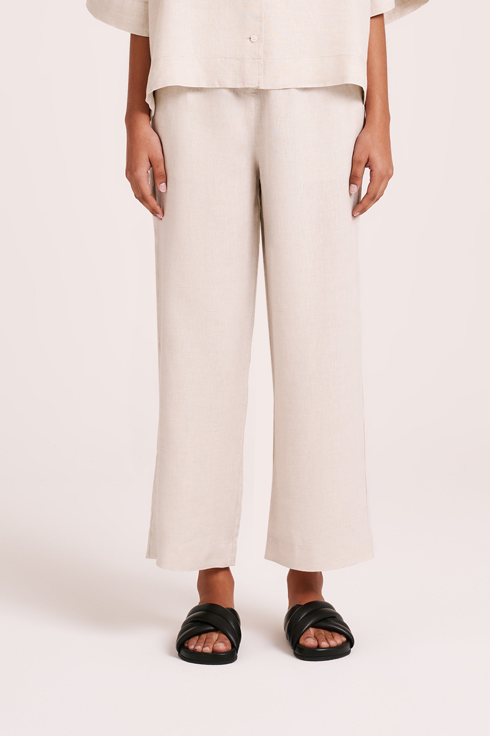 Lounge Linen Crop Pant Natural 