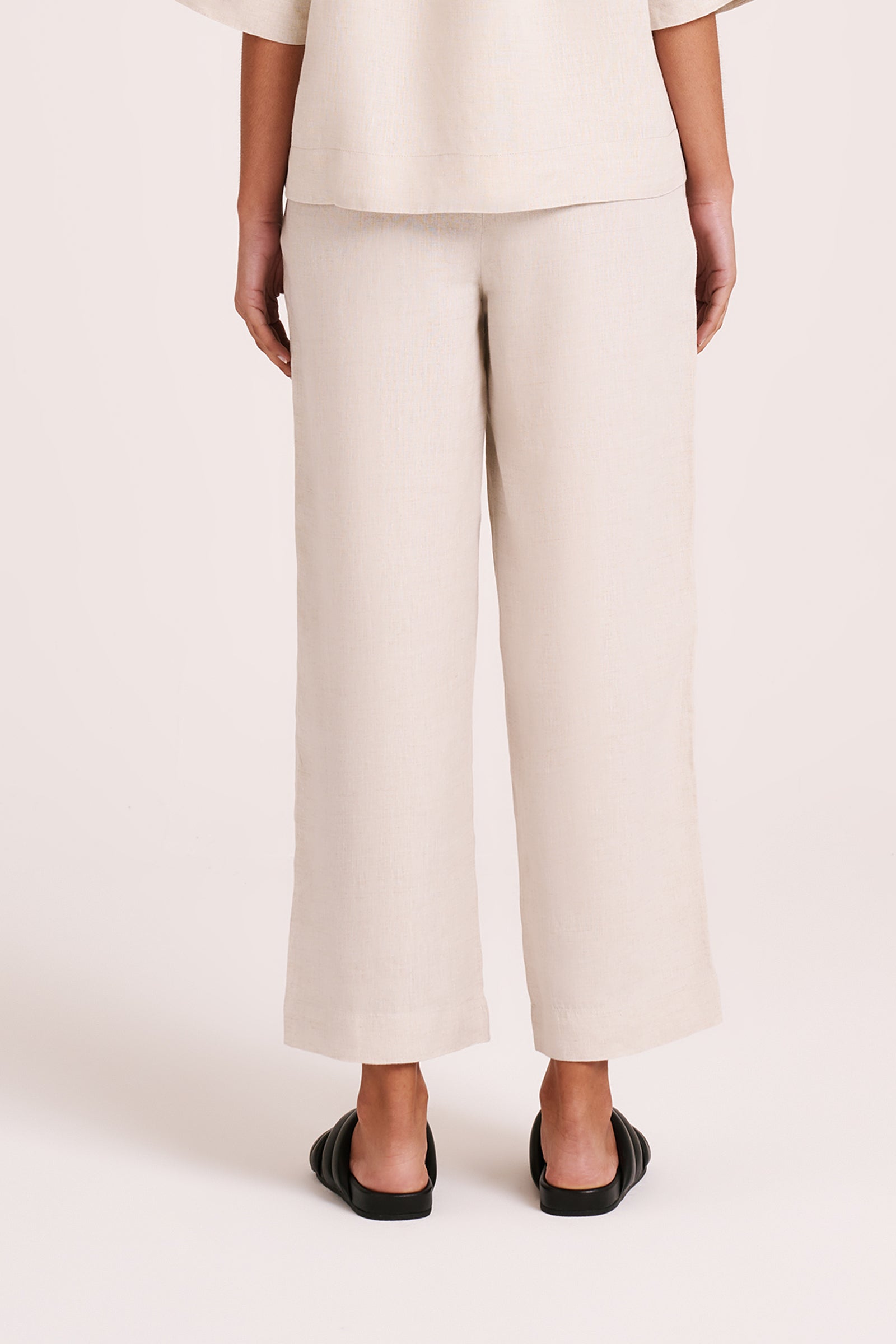 Lounge Linen Crop Pant Natural 