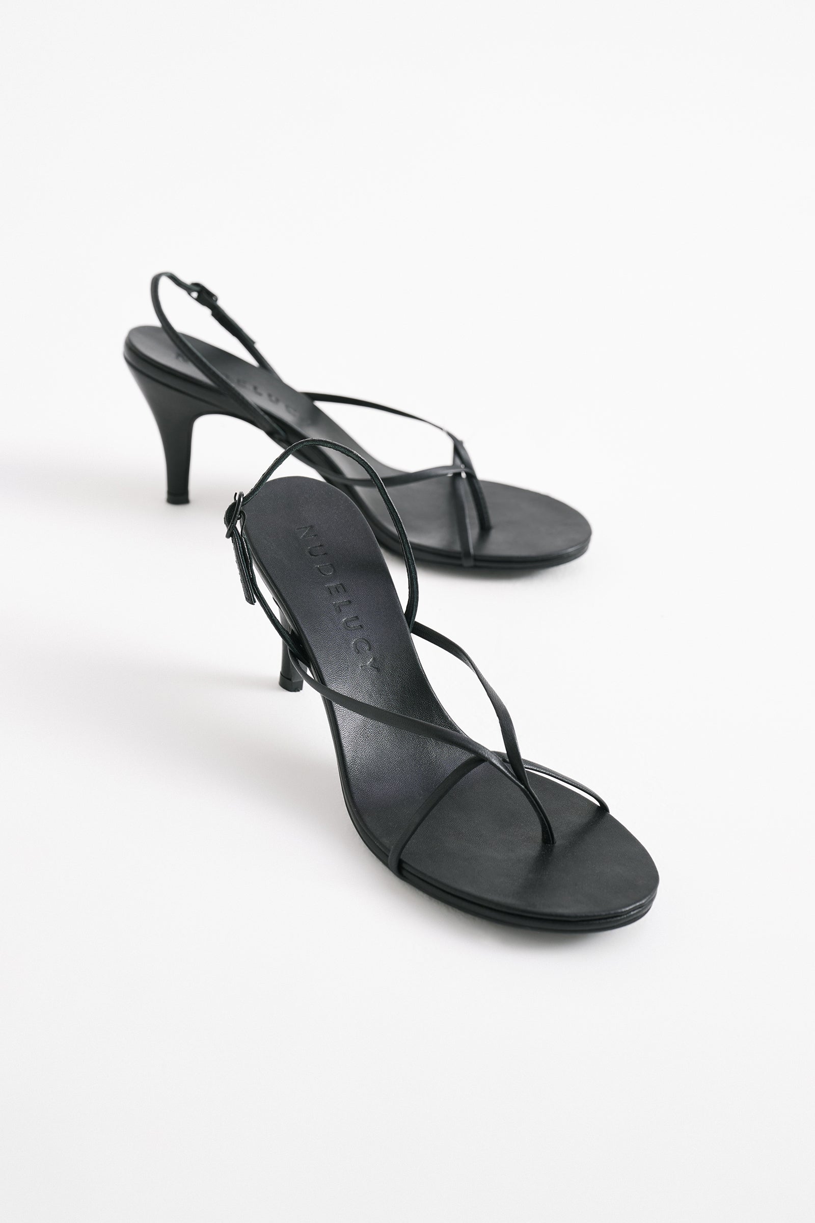 Stace Leather Slingback Heel Black 