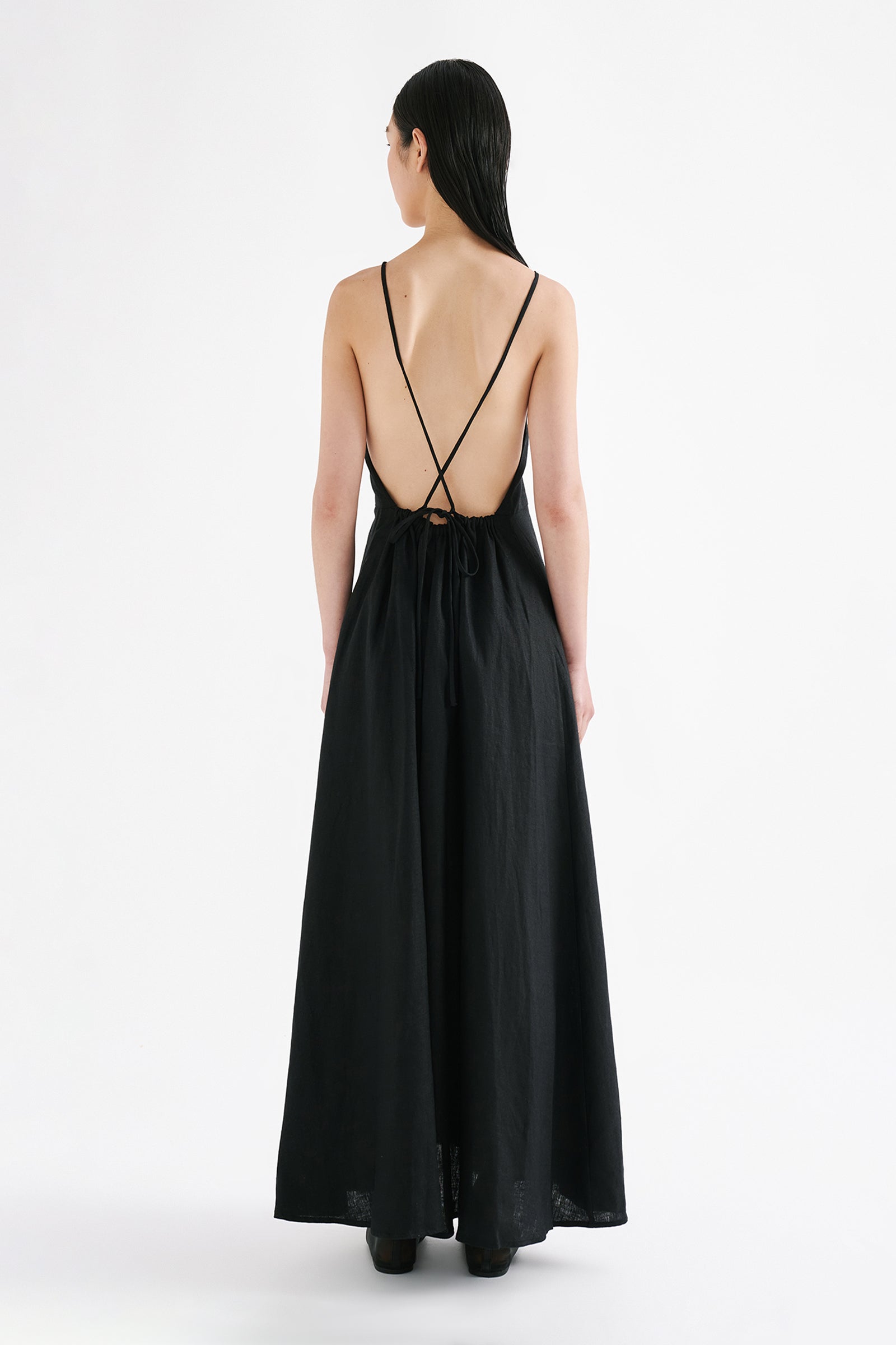 Ziba Linen Maxi Dress Black 