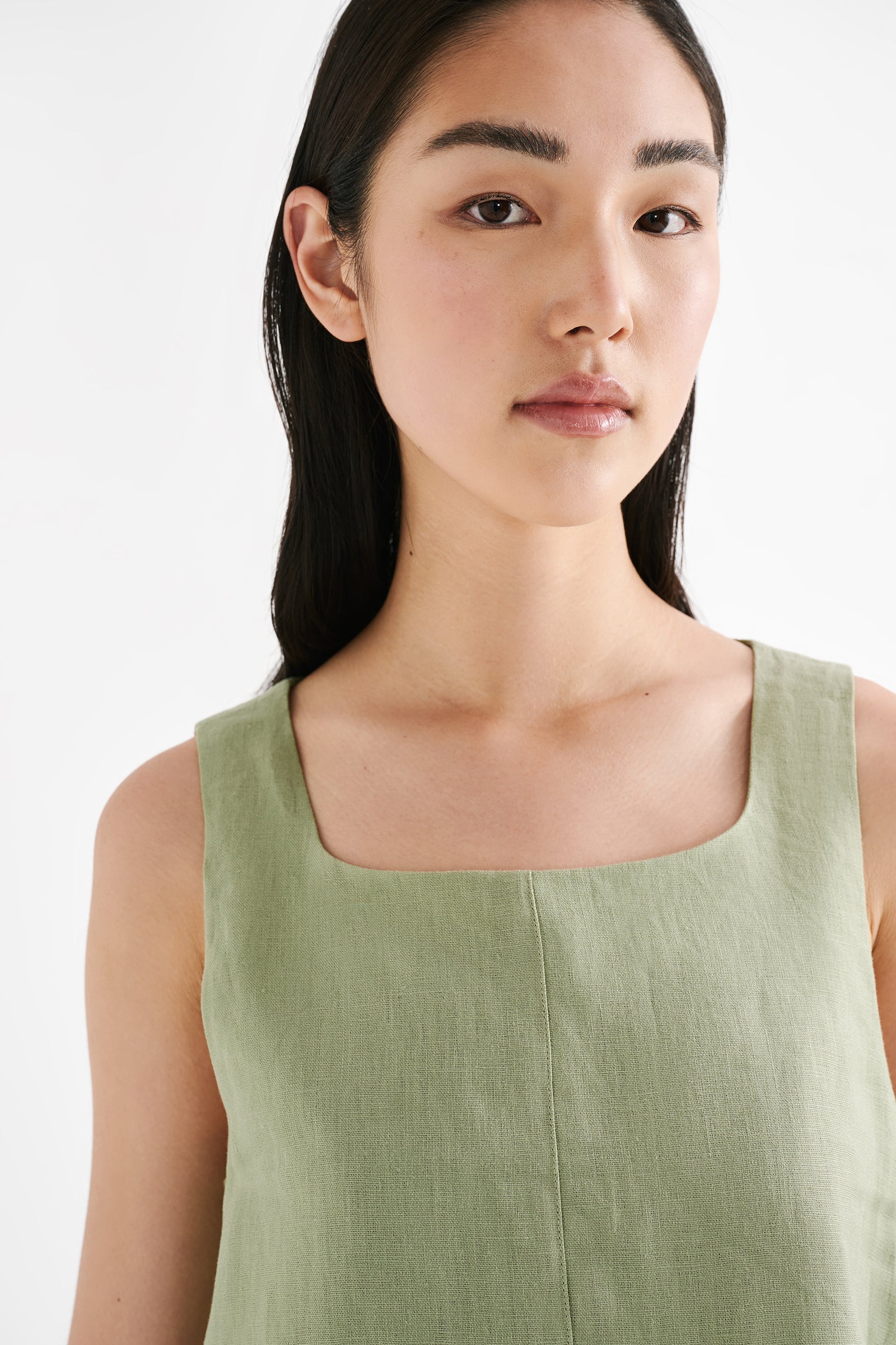 Thilda Linen Top Sage 