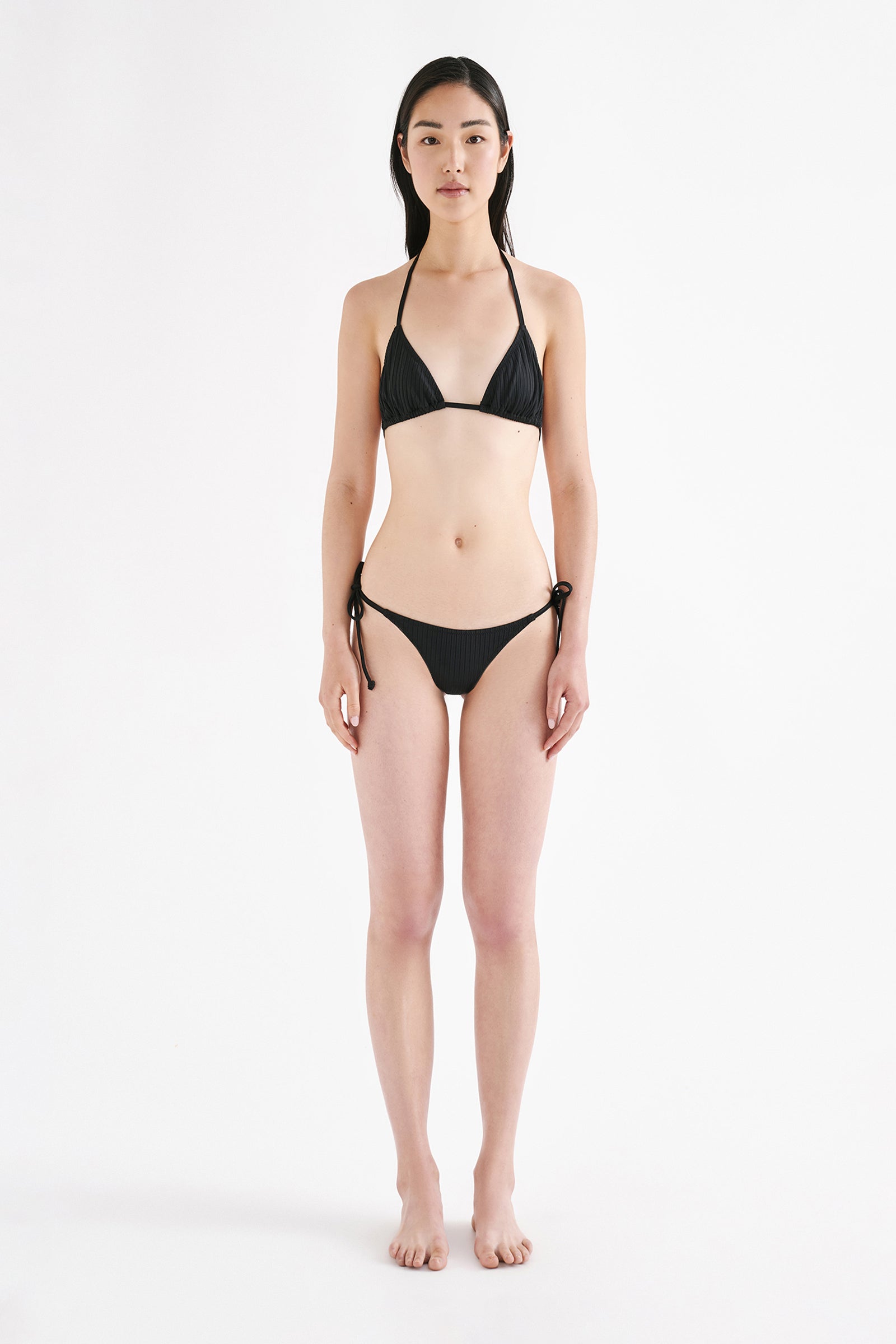 Rib String Bikini Brief Black 