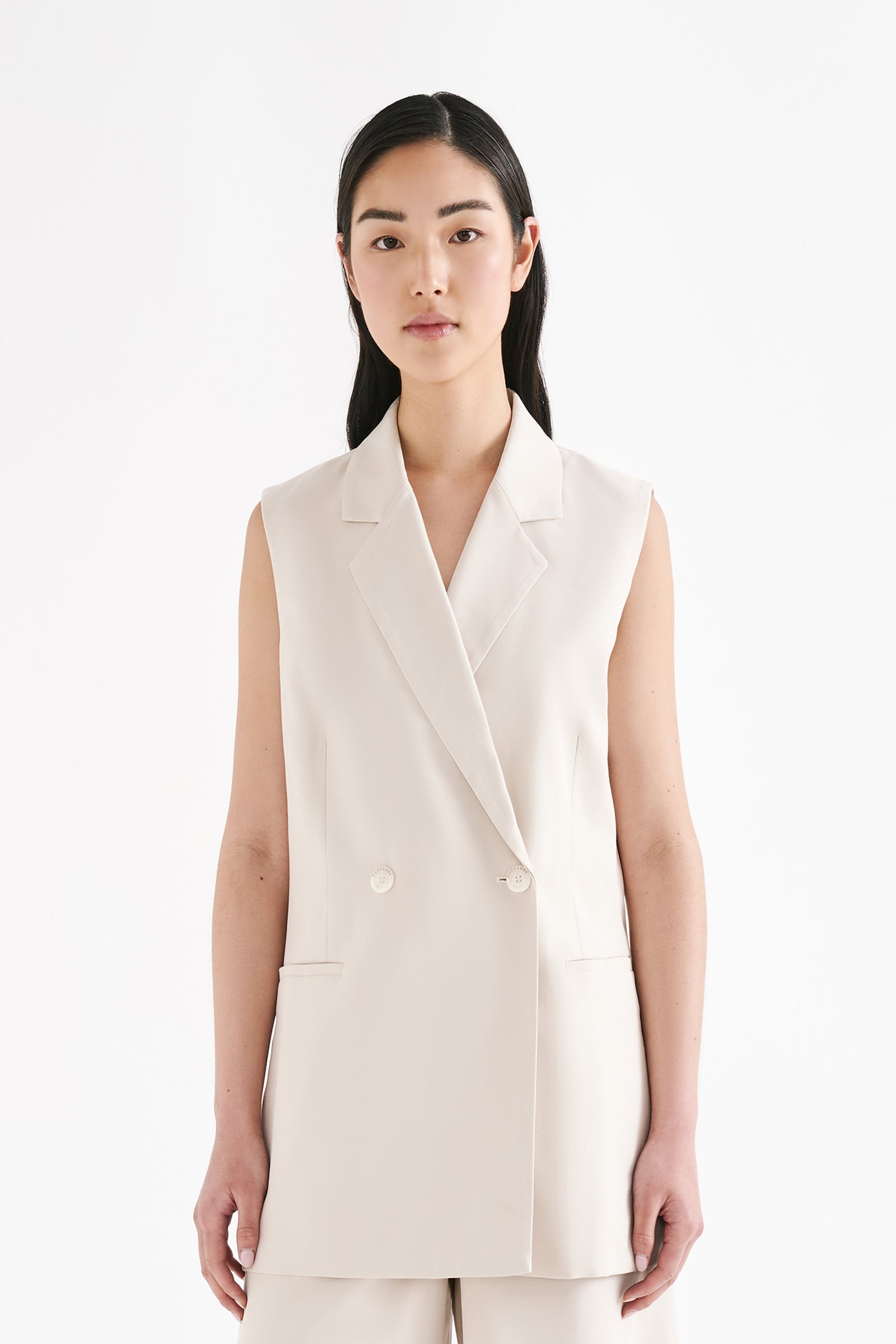 Kit Tailored Vest Oyster 