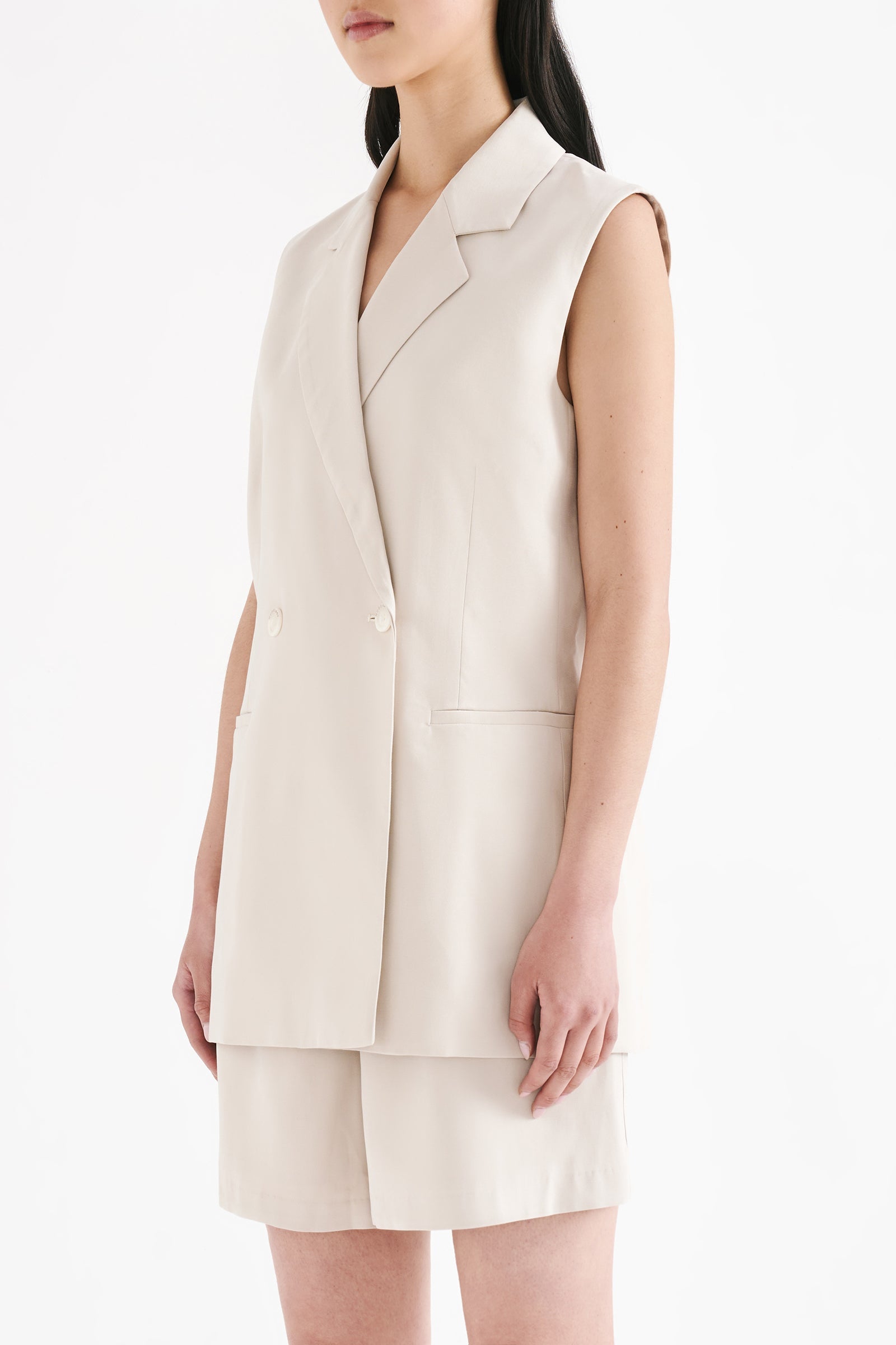 Kit Tailored Vest Oyster 