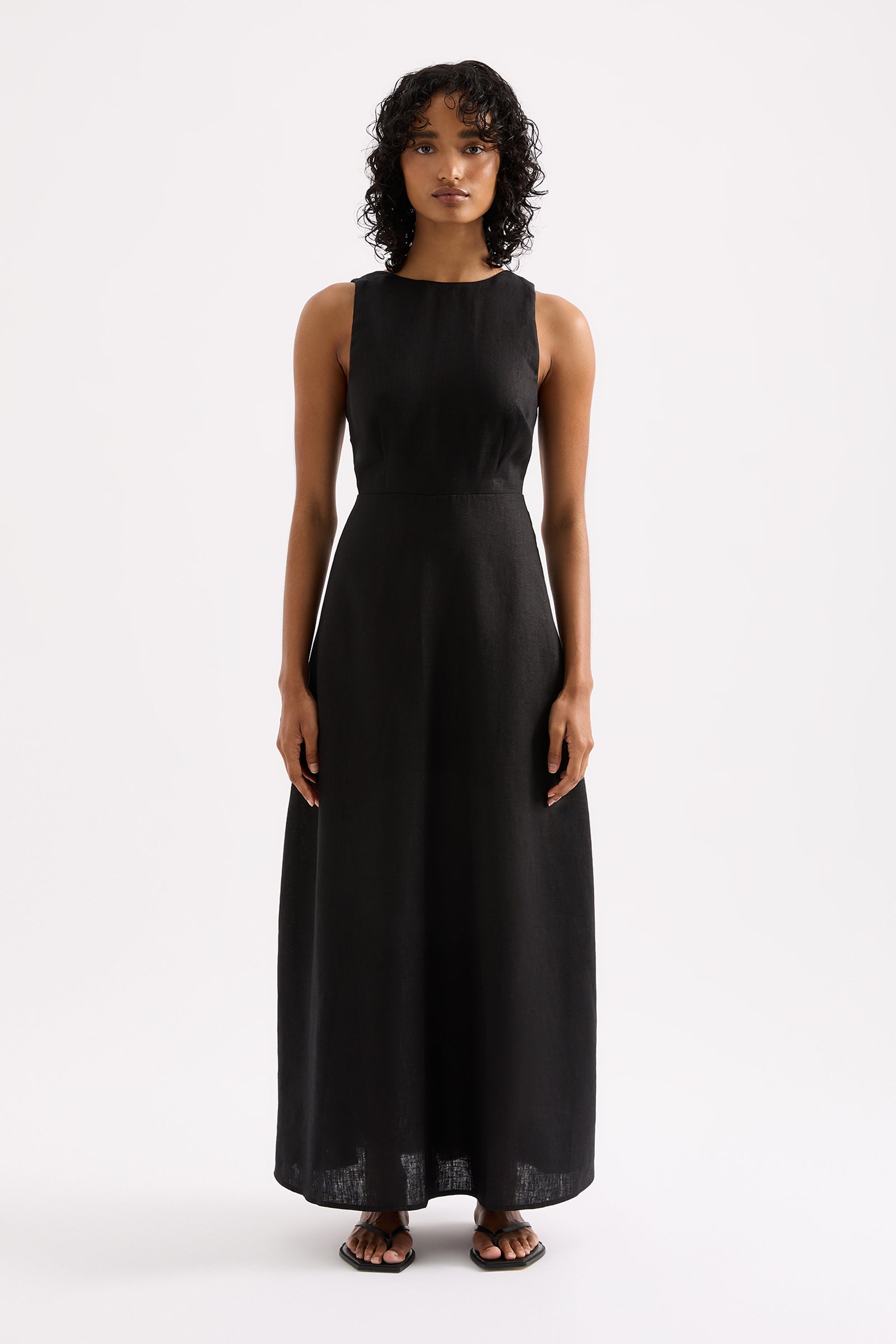 Gael Linen Maxi Dress Black 