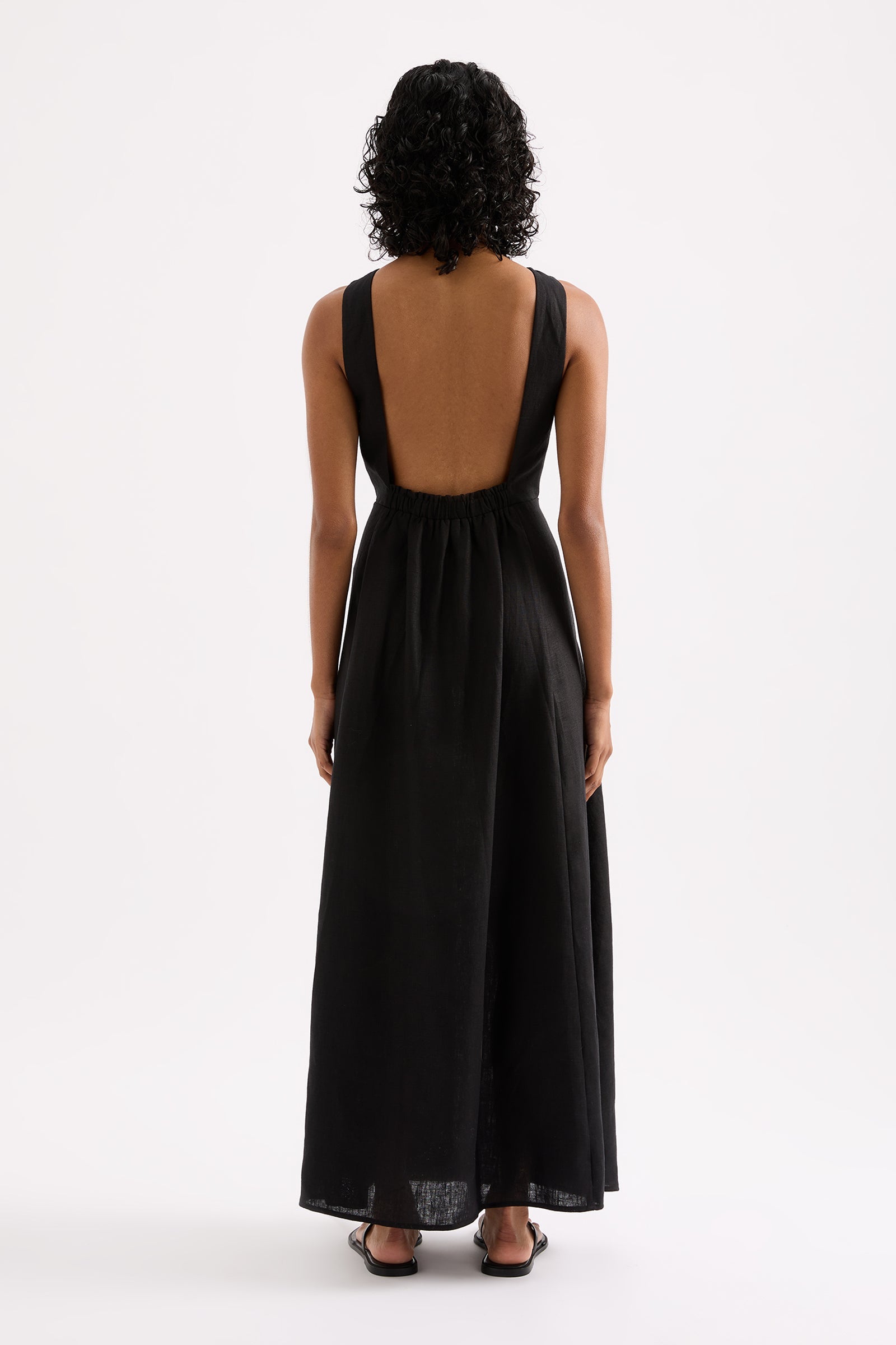 Gael Linen Maxi Dress Black 