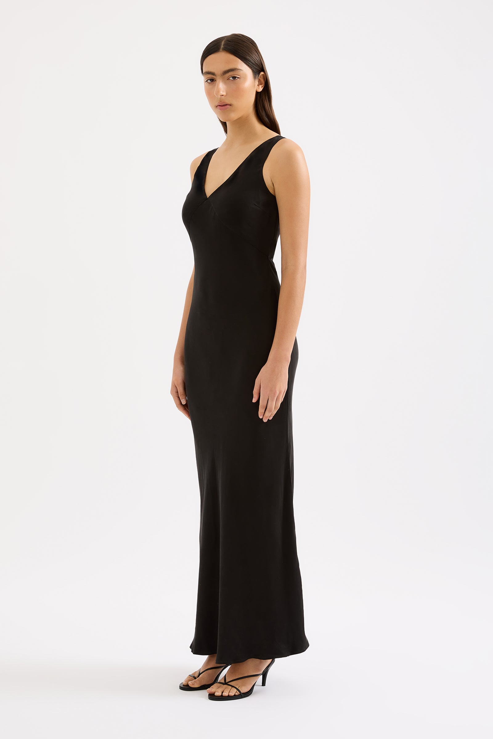 Harper Cupro Maxi Dress Black 