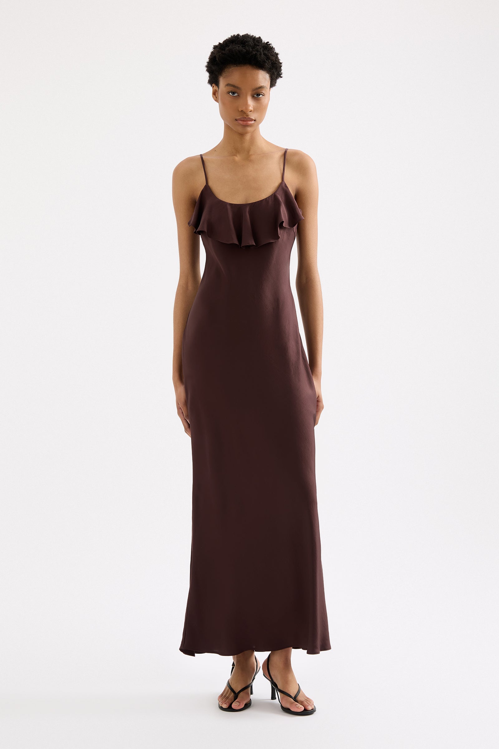 Neve Slip Maxi Dress Espresso 