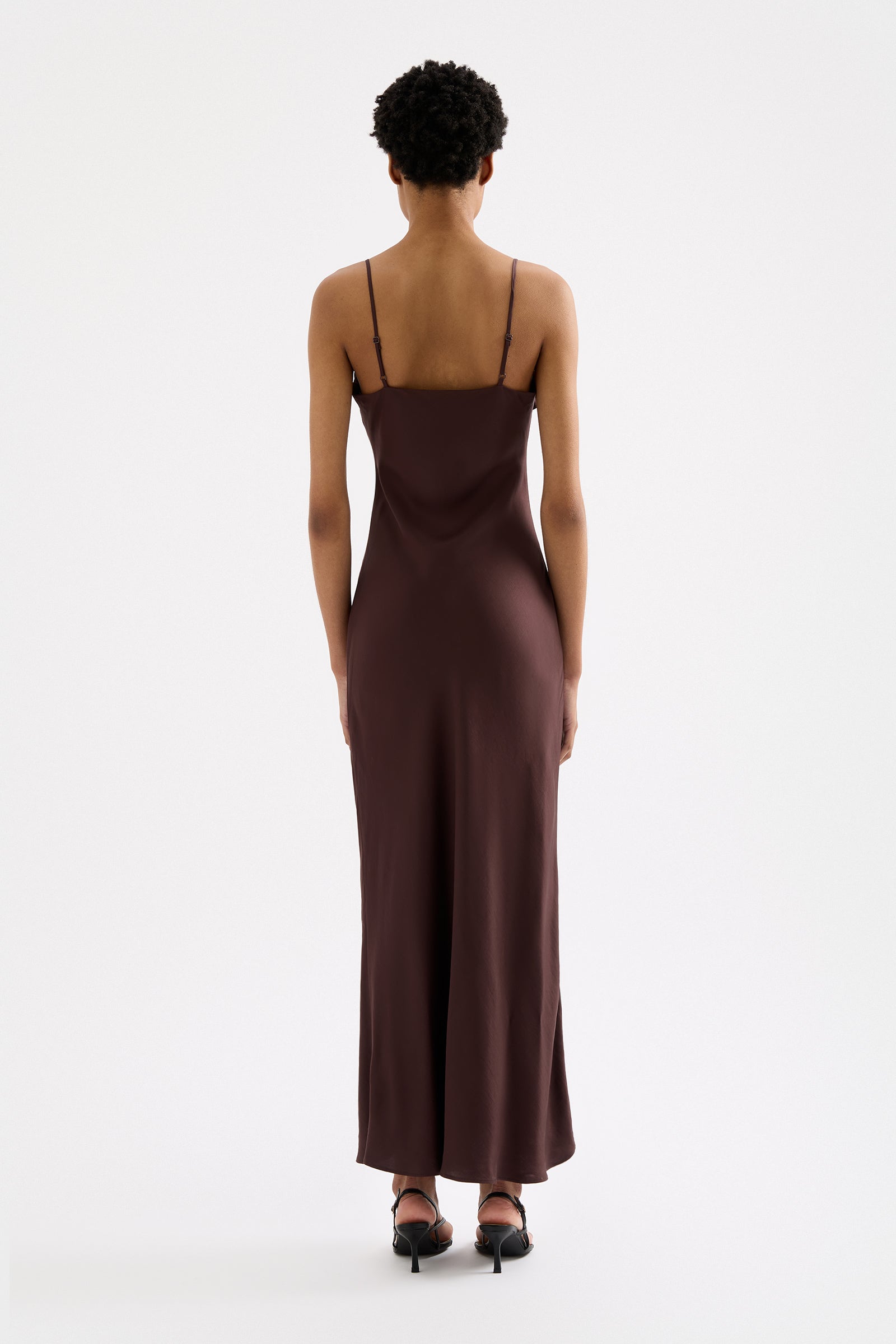 Neve Slip Maxi Dress Espresso 