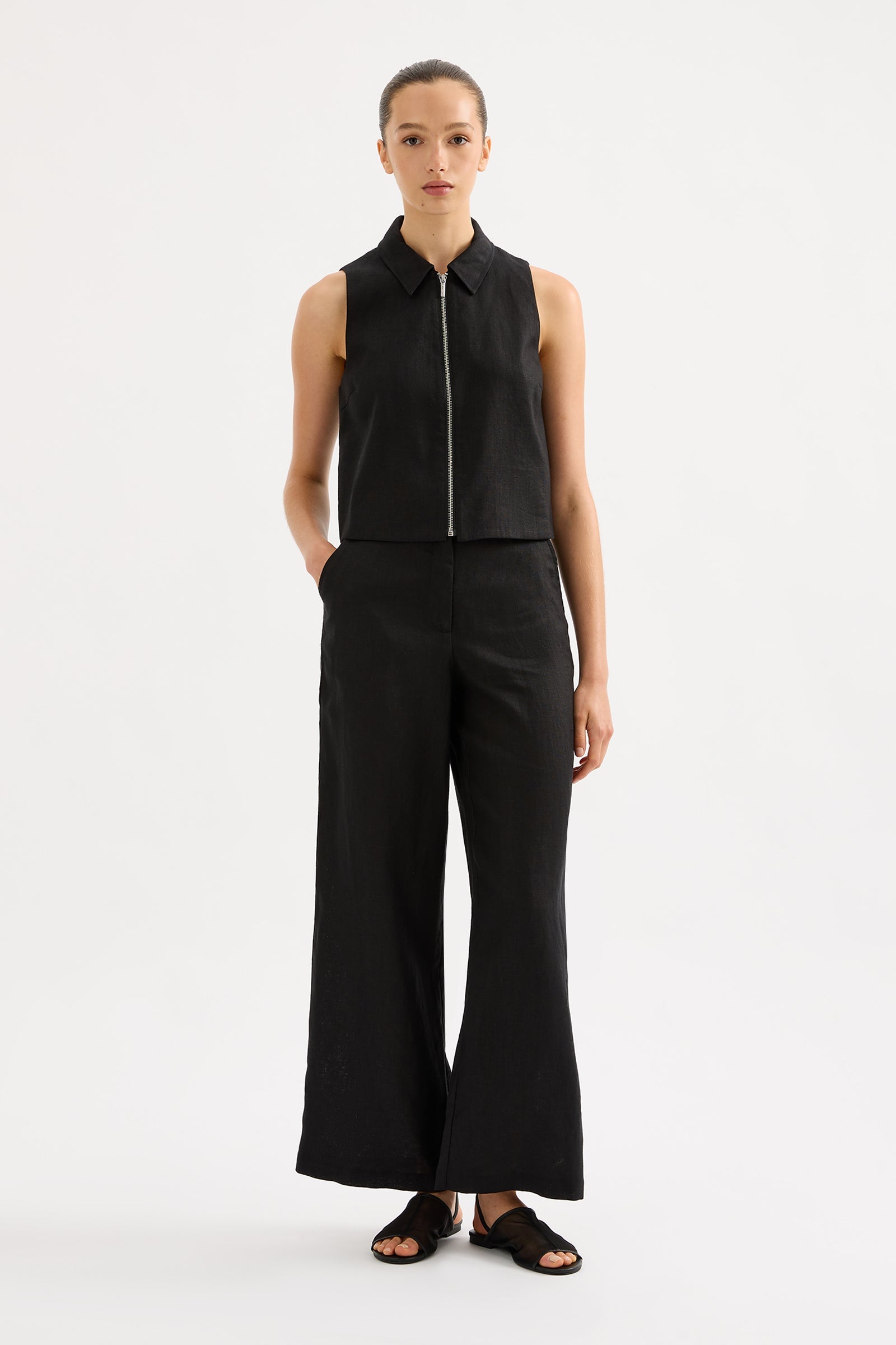 Dalia Linen Pant Black 