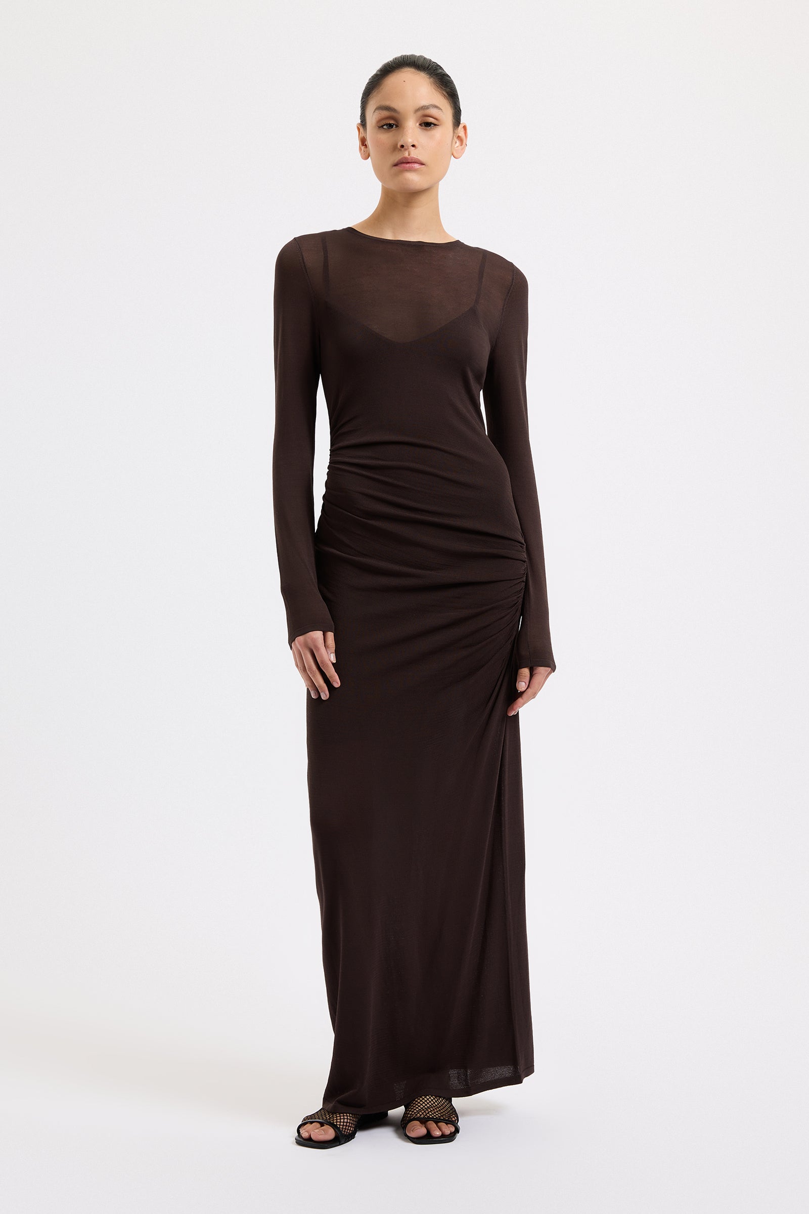 Evelyn Knit Maxi Dress Espresso 