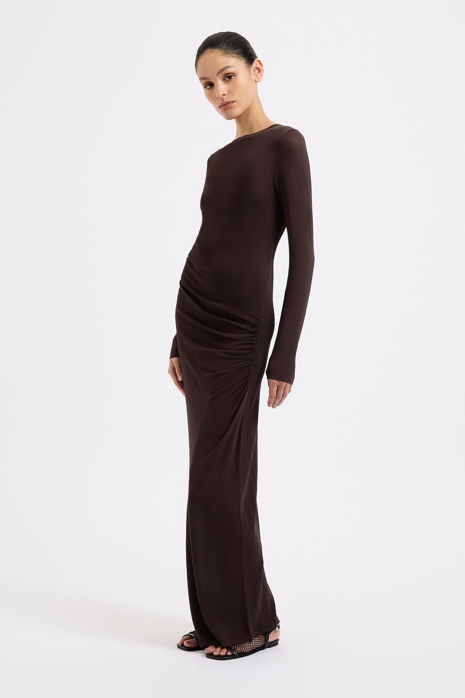 Evelyn Knit Maxi Dress Espresso 