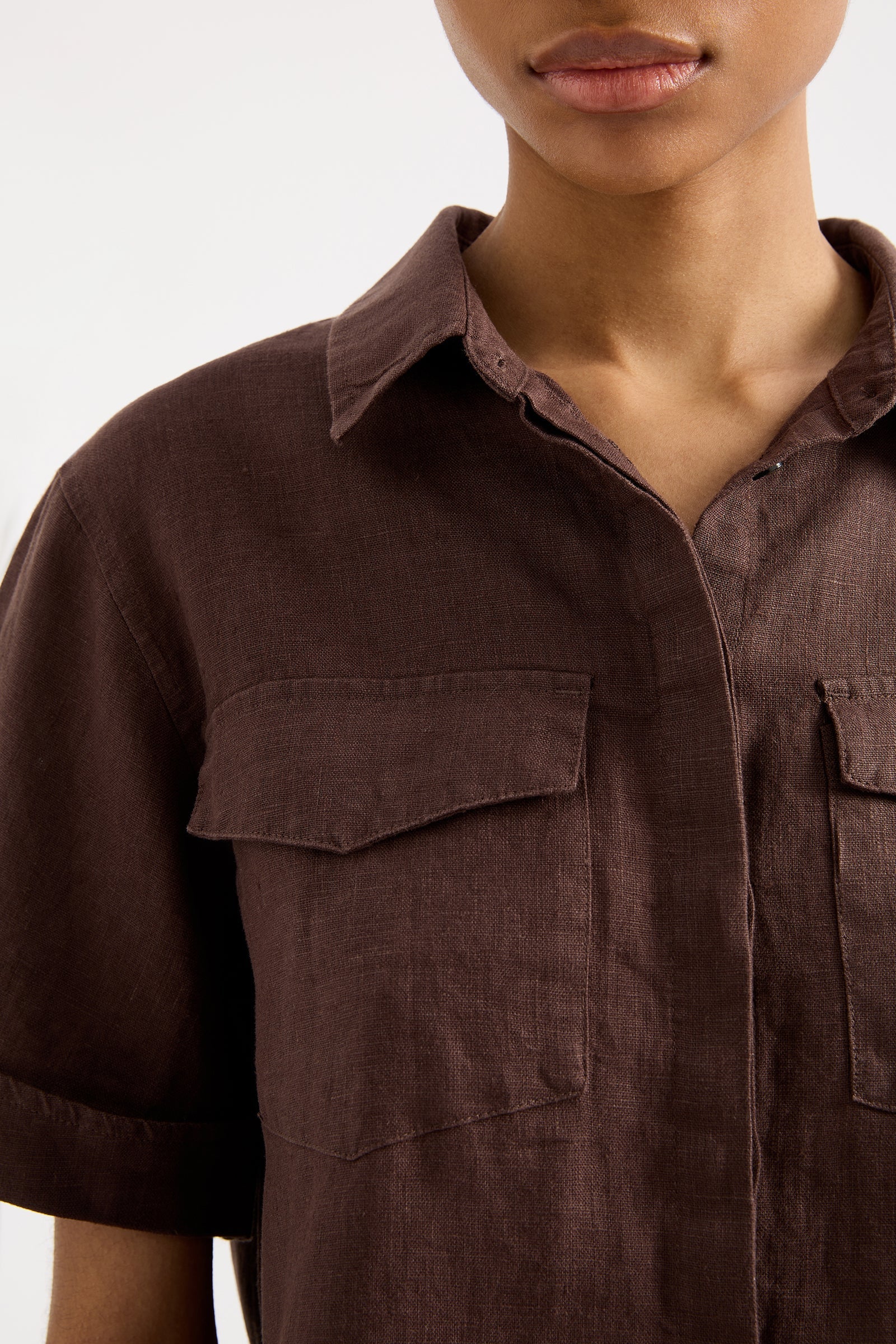 Desi Linen Shirt Espresso 