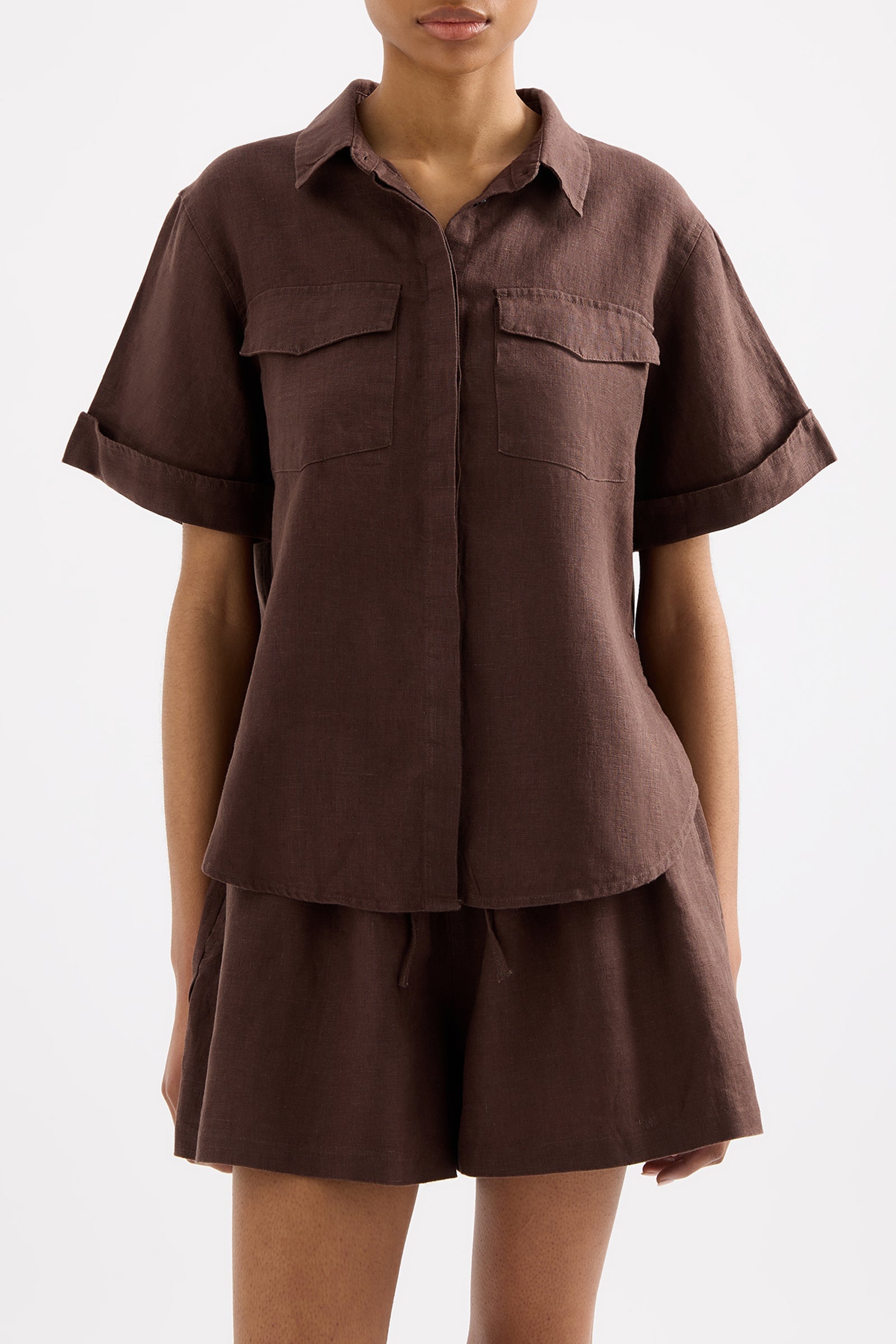 Desi Linen Shirt Espresso 