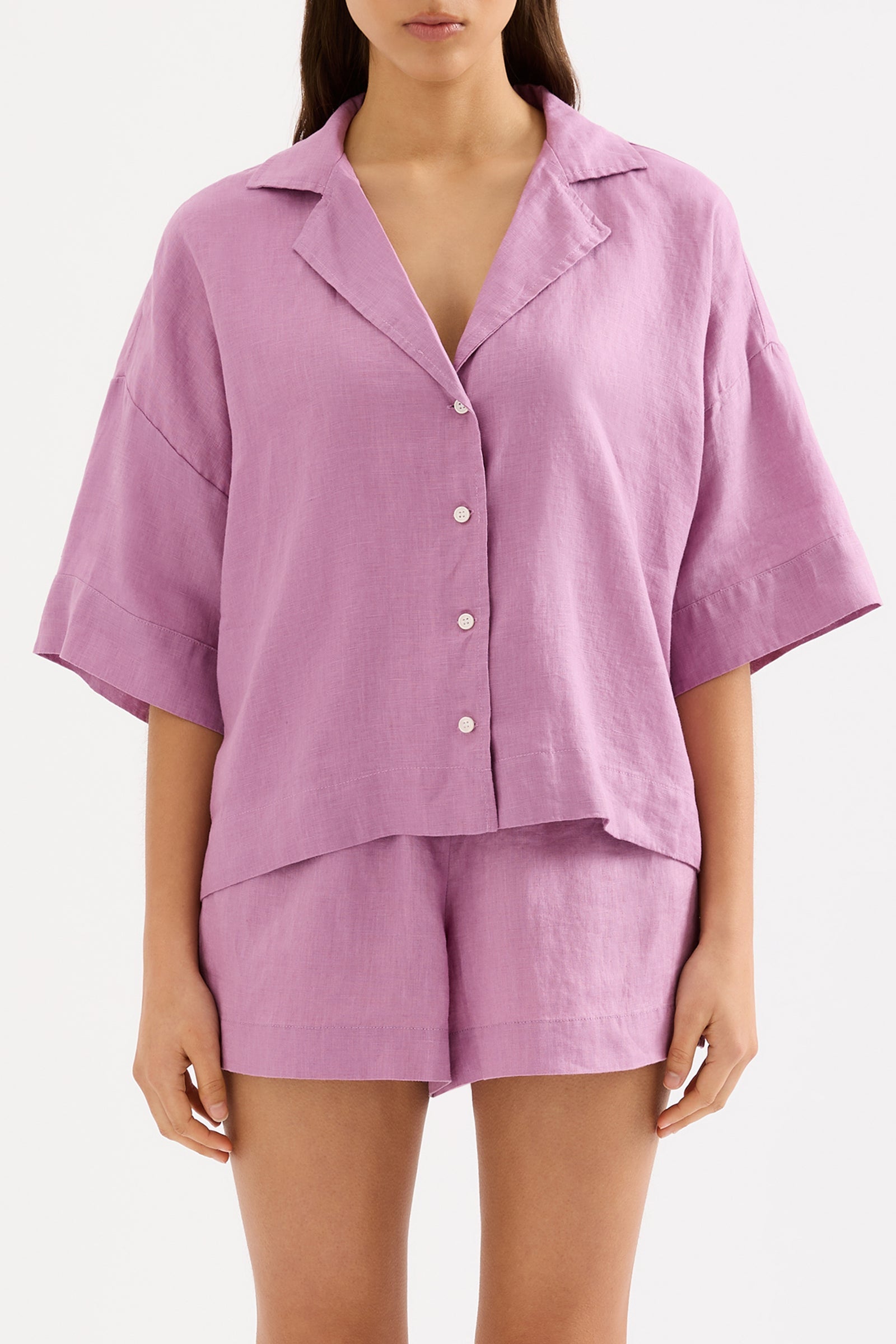 Lounge Linen Shirt Grape 