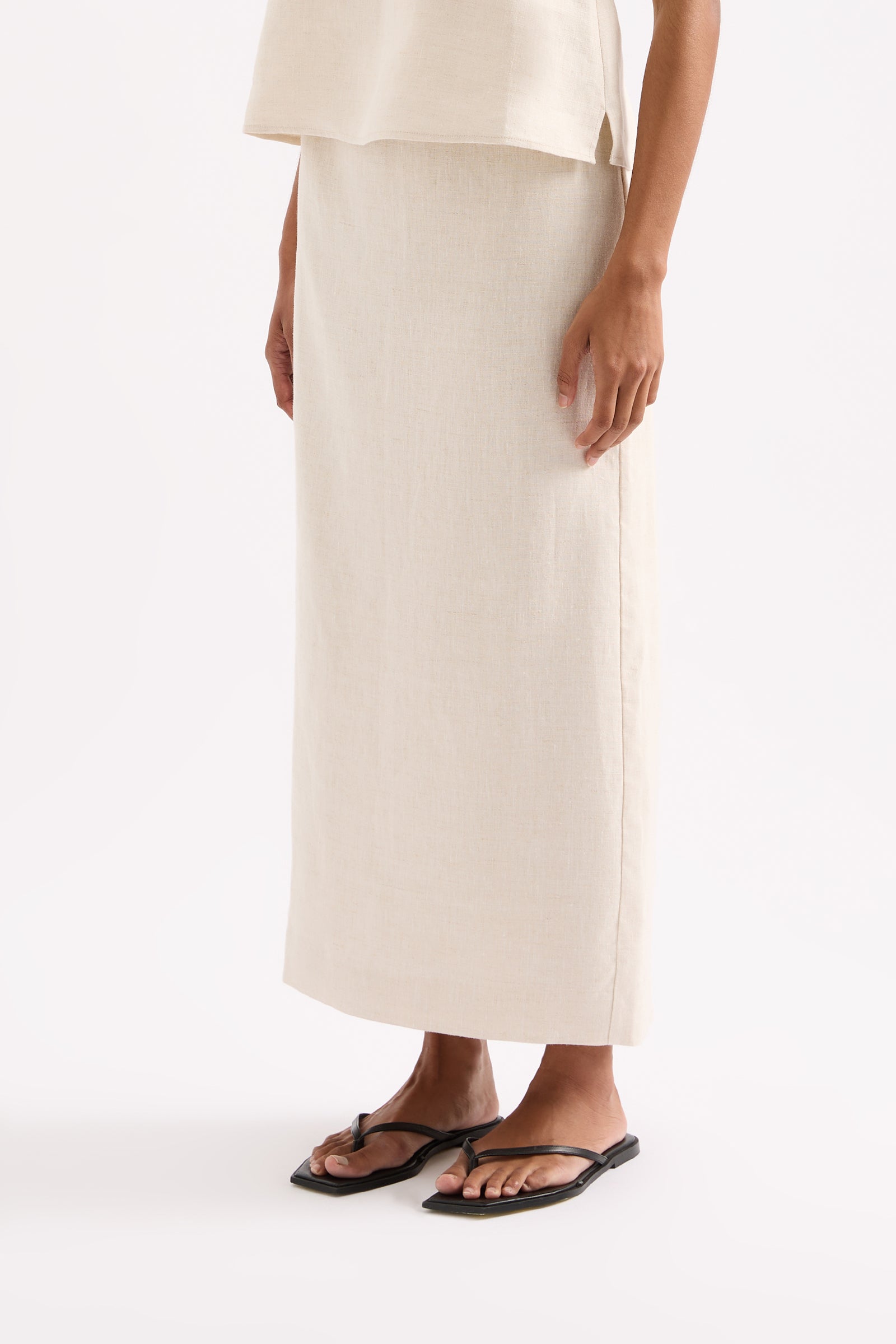 Sadie Linen Maxi Skirt Natural 