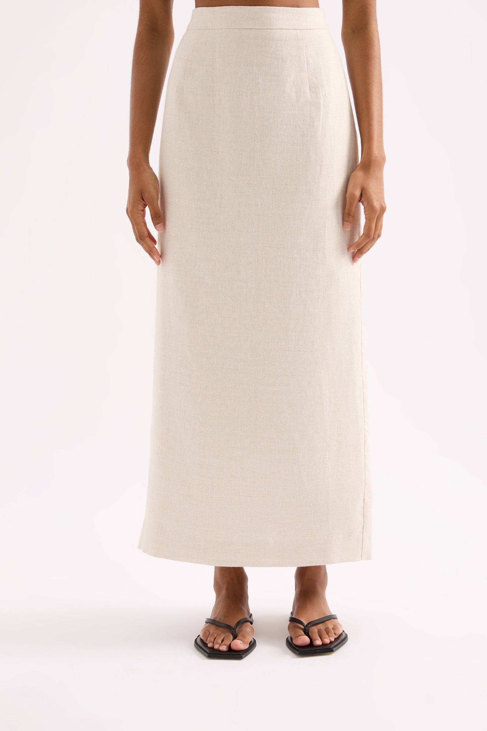 Sadie Linen Maxi Skirt Natural 