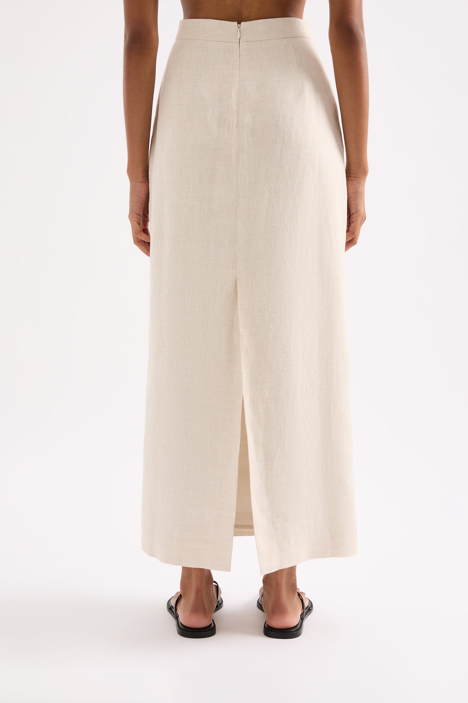 Sadie Linen Maxi Skirt Natural 