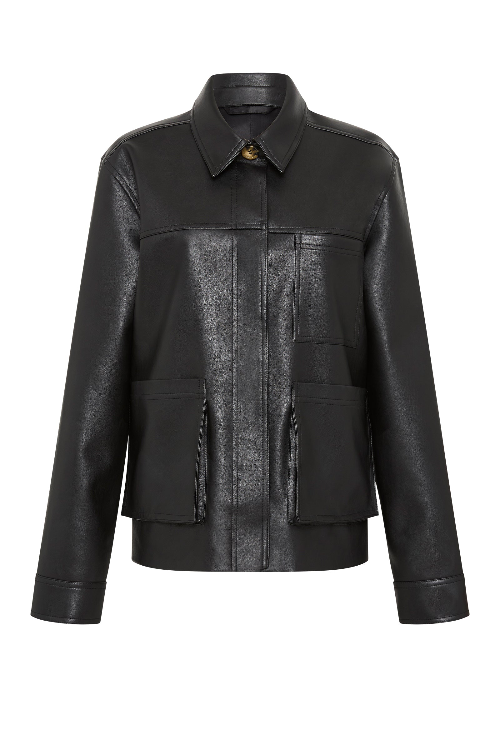 Telsey Faux Leather Jacket Black 