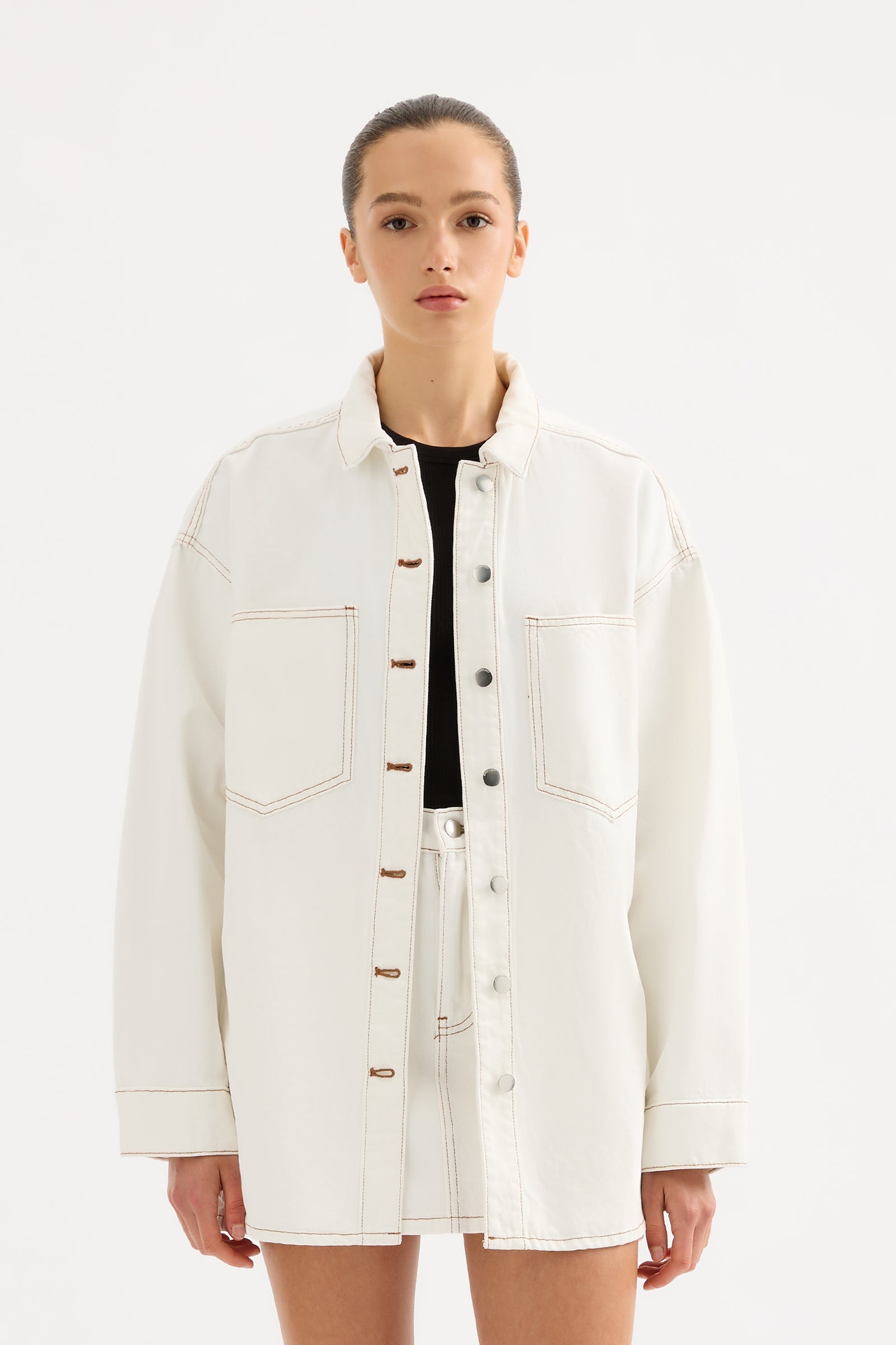 Organic Denim Overshirt Salt 