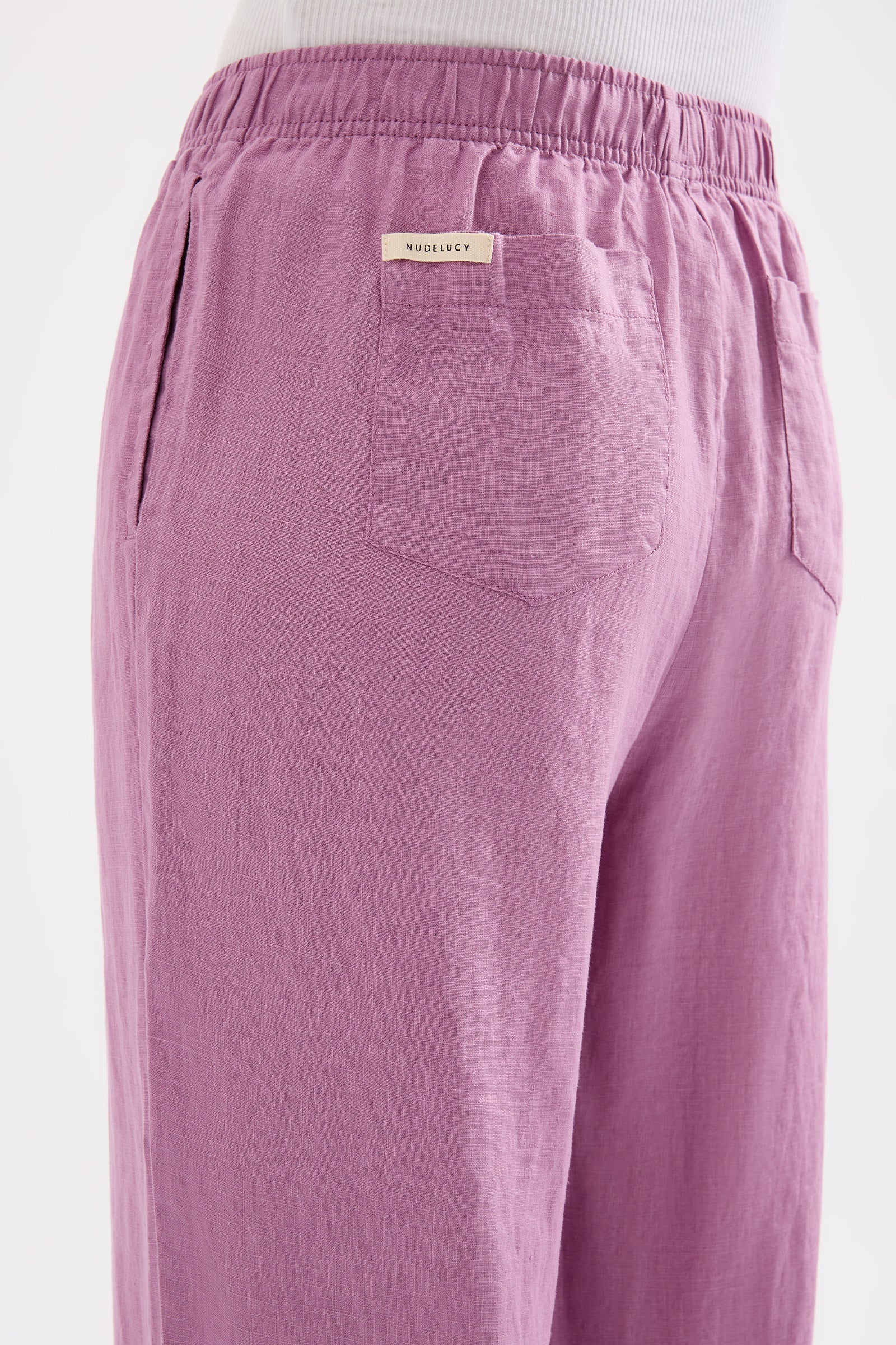 Lounge Linen Crop Pant Grape 