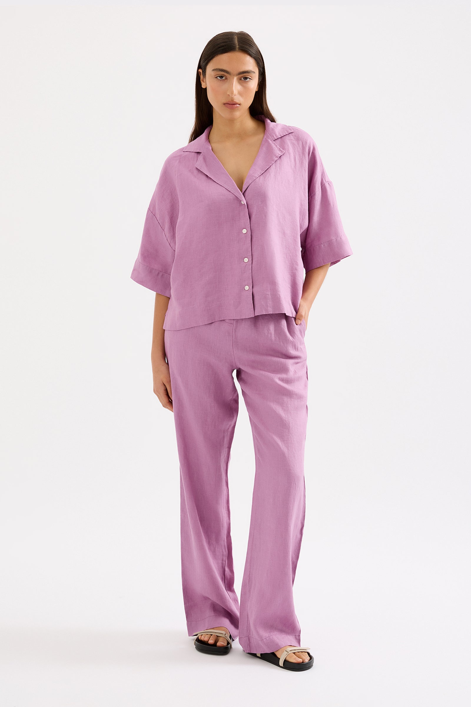 Lounge Linen Pant Grape 