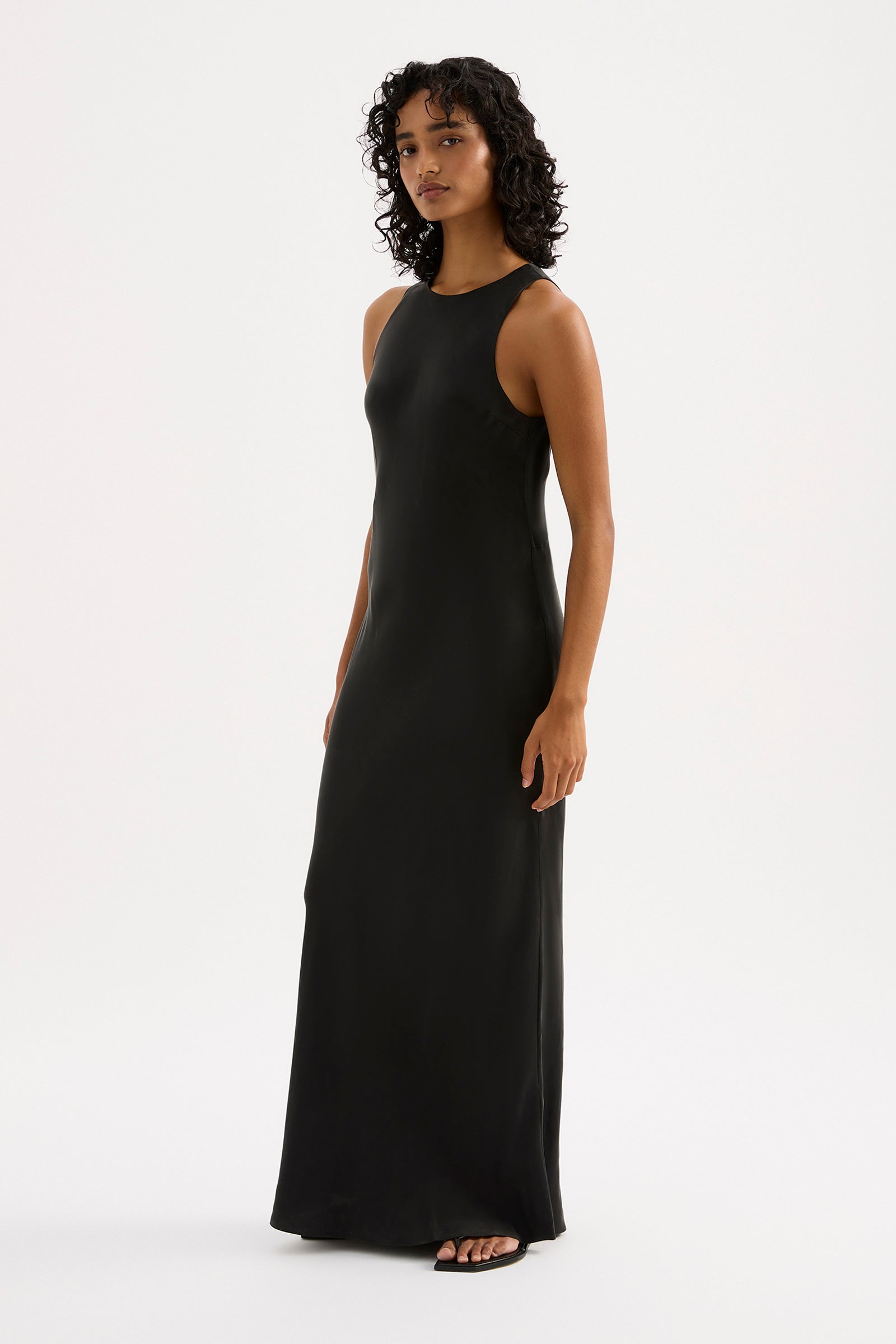 Hariot Cupro Maxi Dress Black 