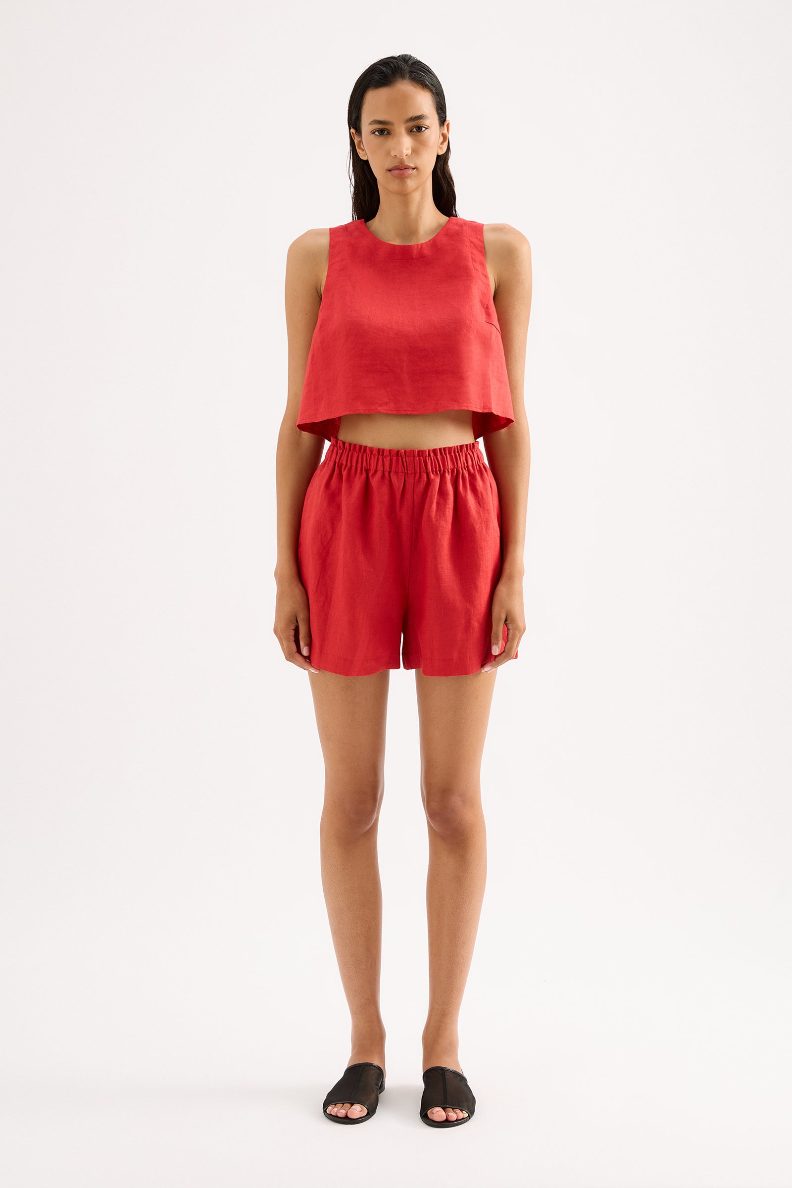 Ingrid Linen Short Chilli 