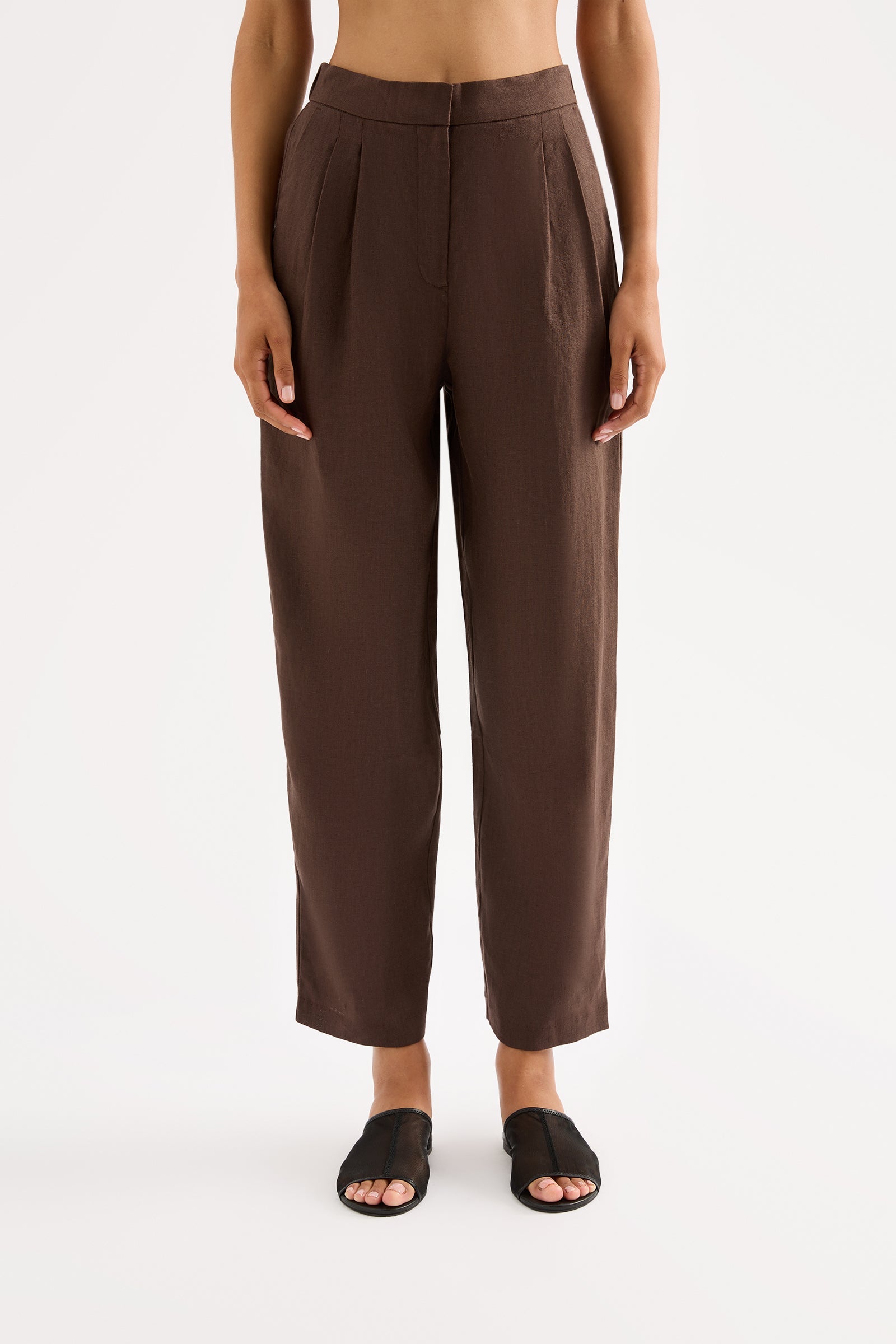 Ingrid Linen Pant Clove 