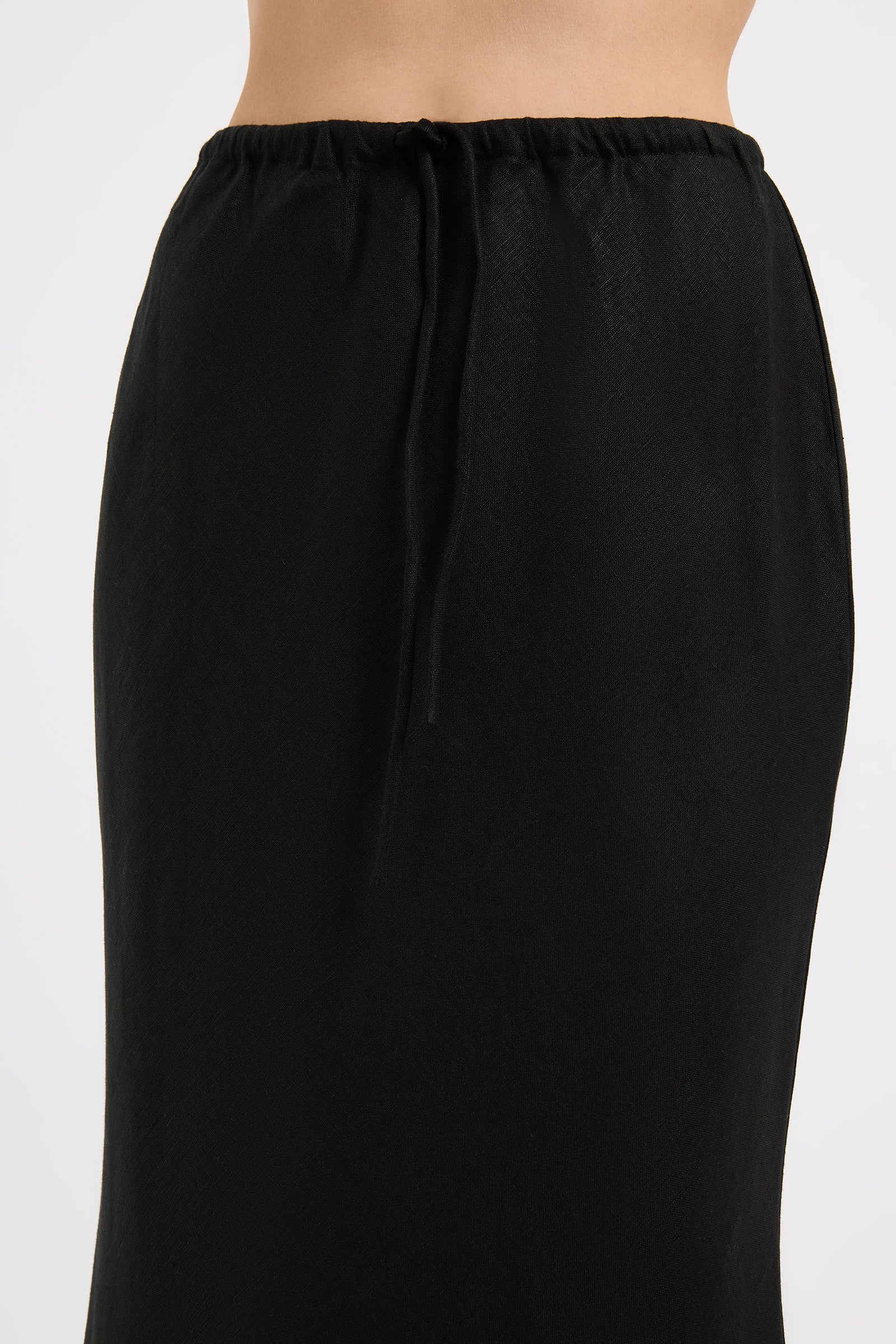 Amani Linen Skirt Black 