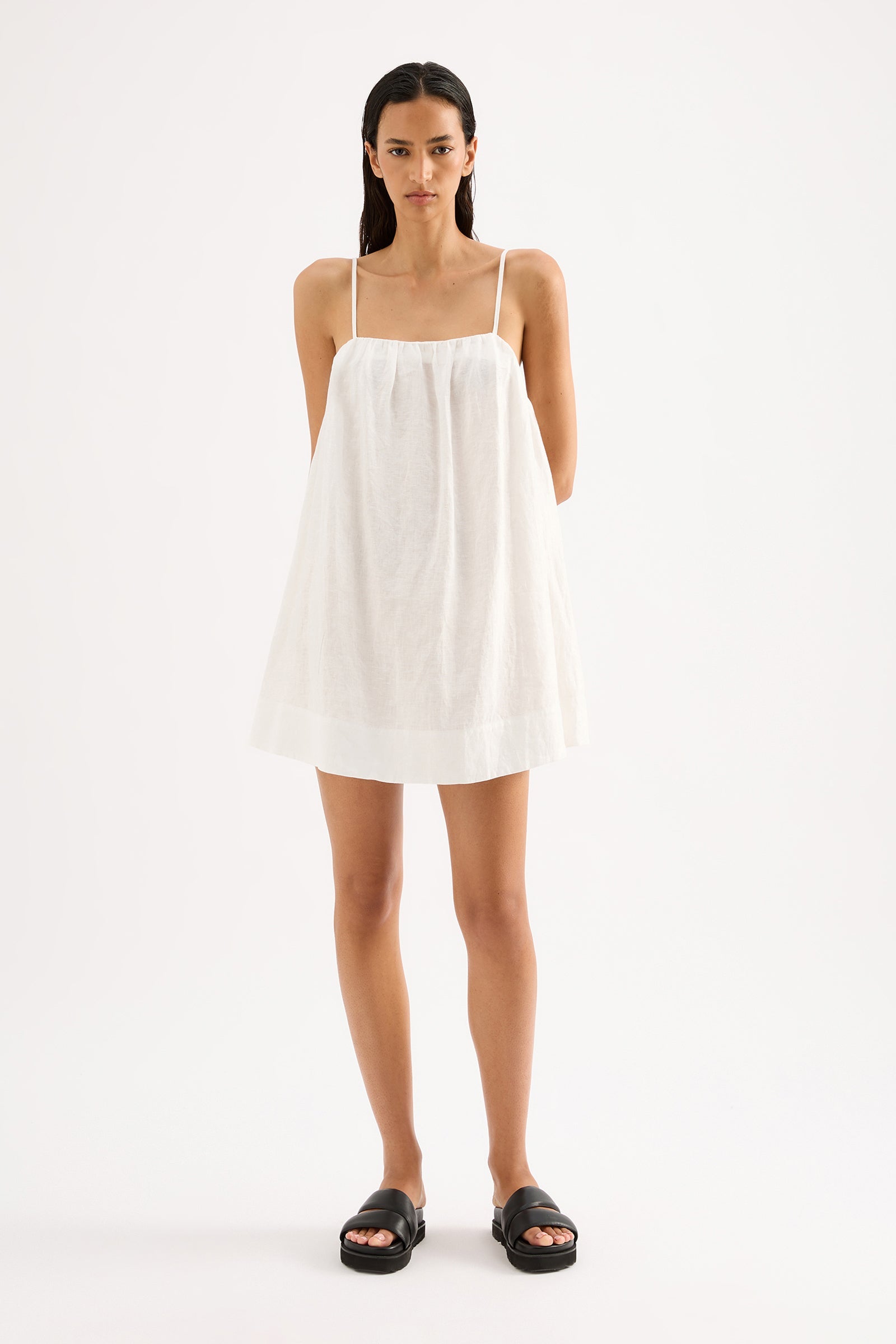 Lounge Linen Dress White 