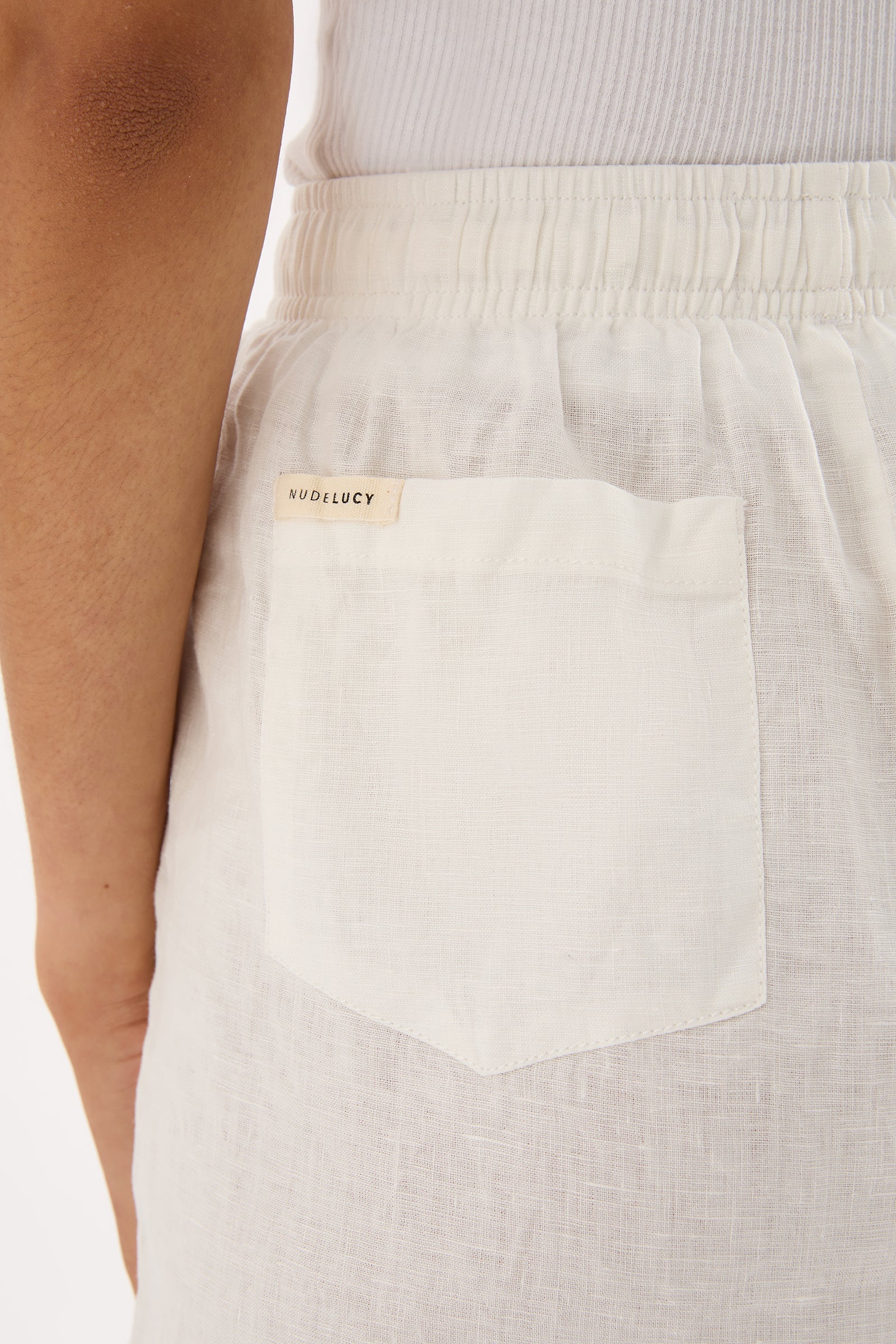 Lounge Linen Skirt White 