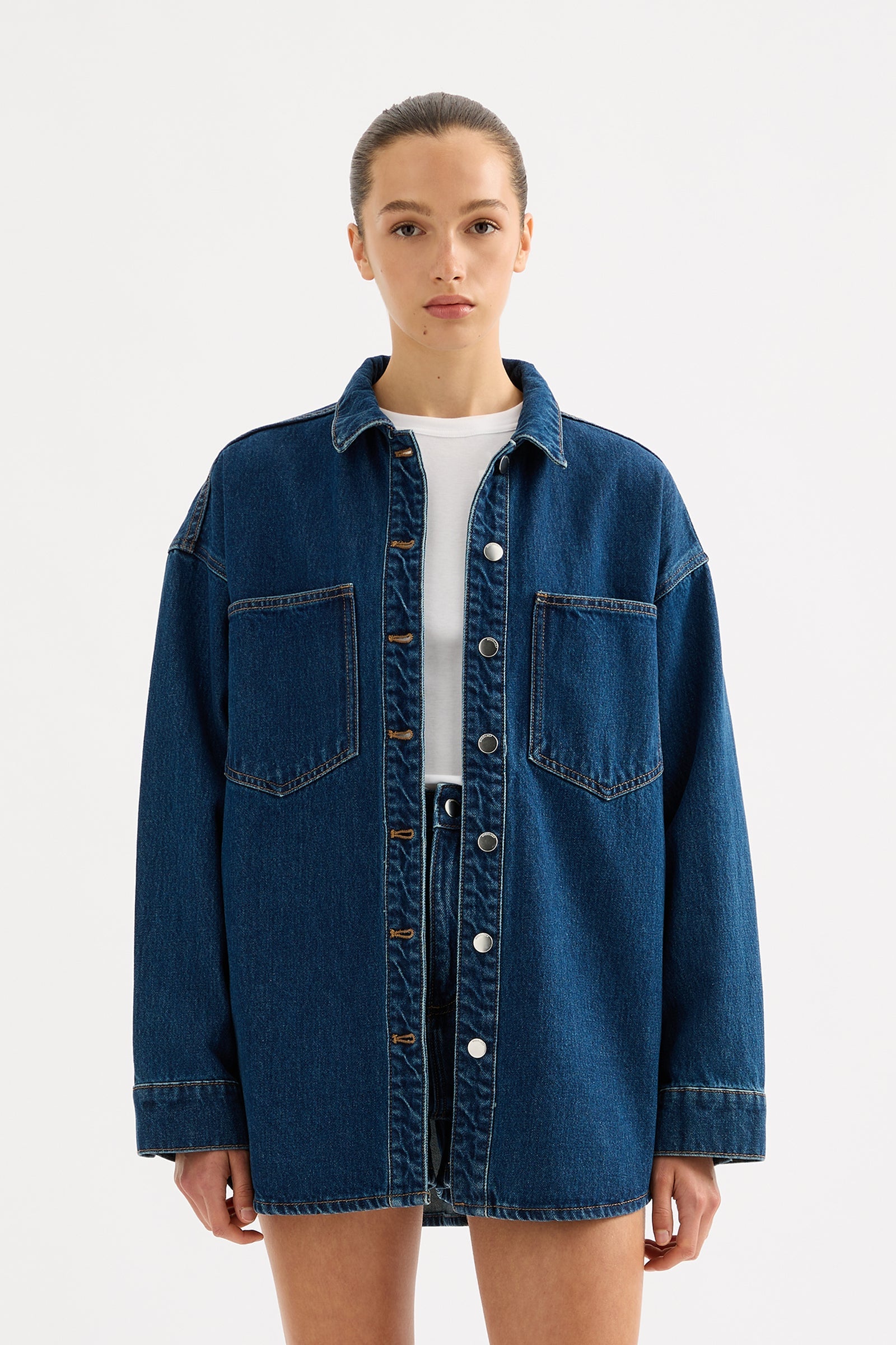 Organic Denim Overshirt Force Blue 