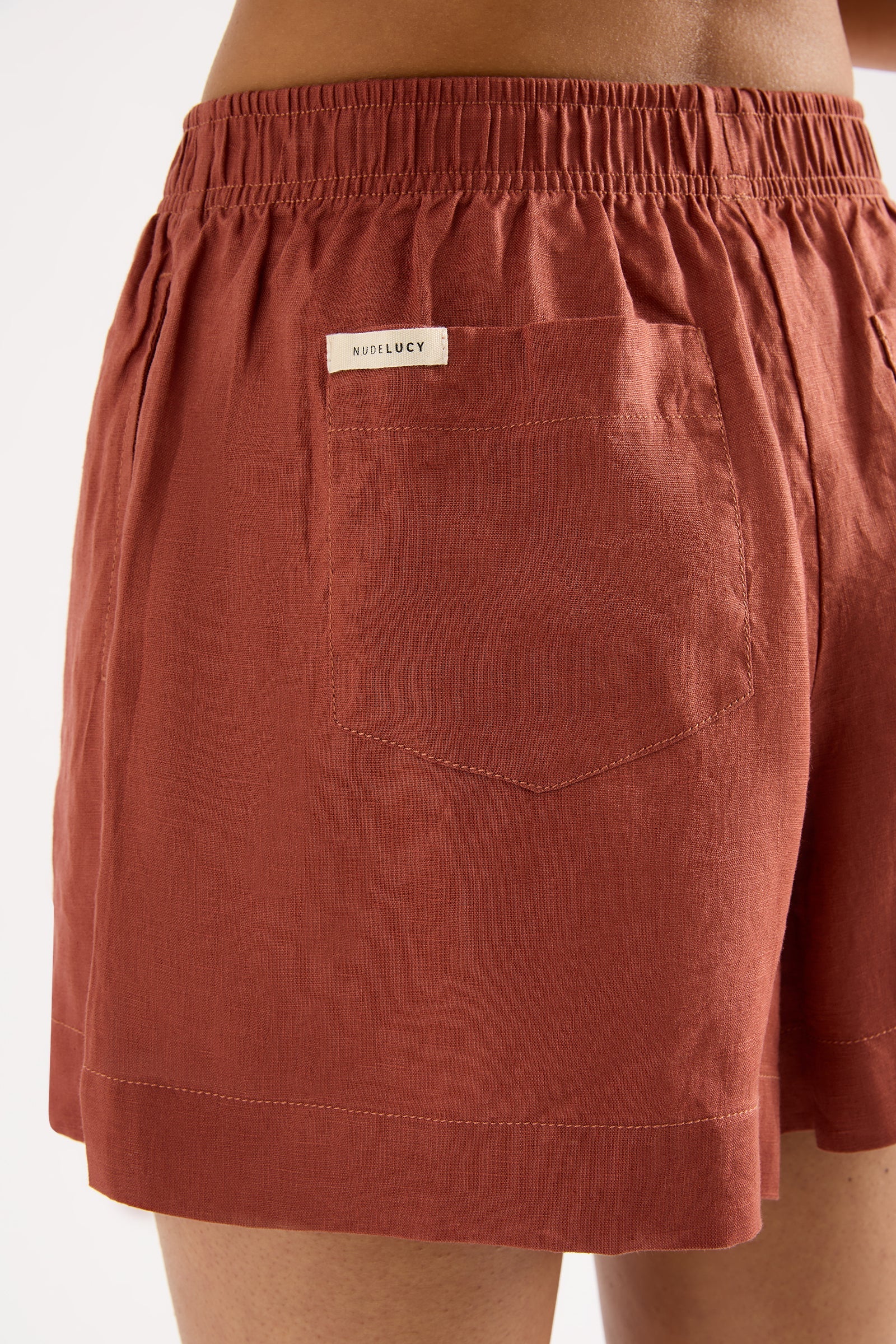 Lounge Linen Short Rust 