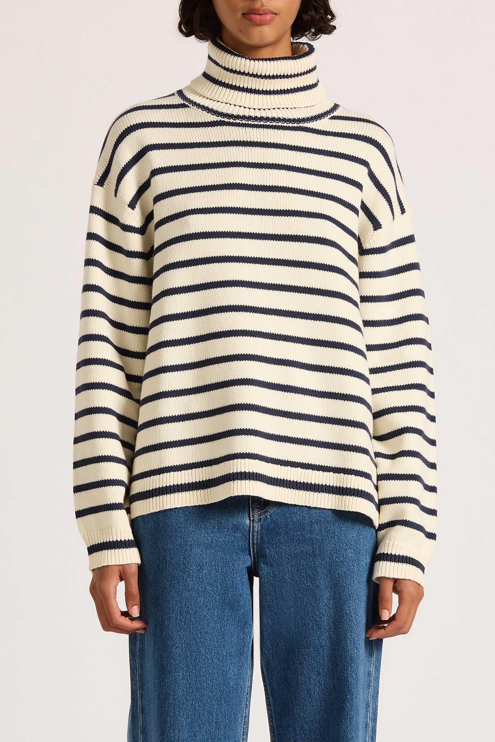 Kai Turtleneck Navy Stripe 