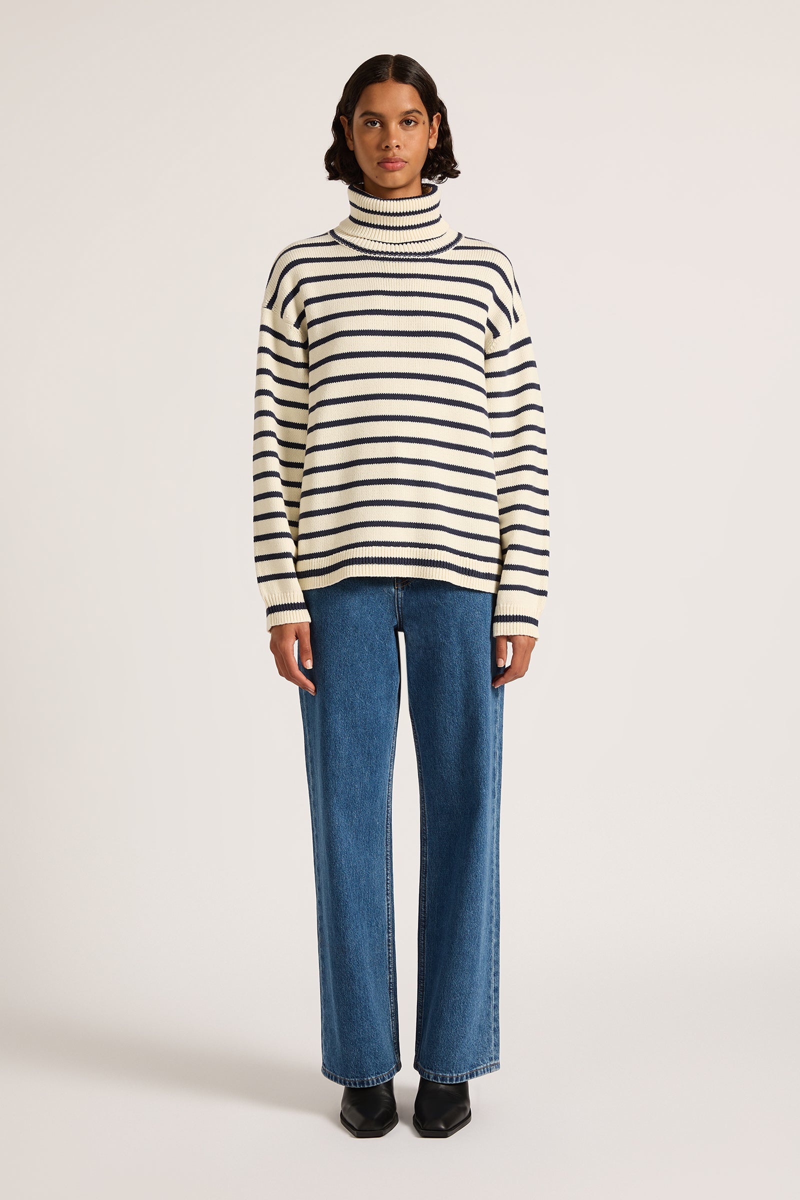 Kai Turtleneck Navy Stripe 