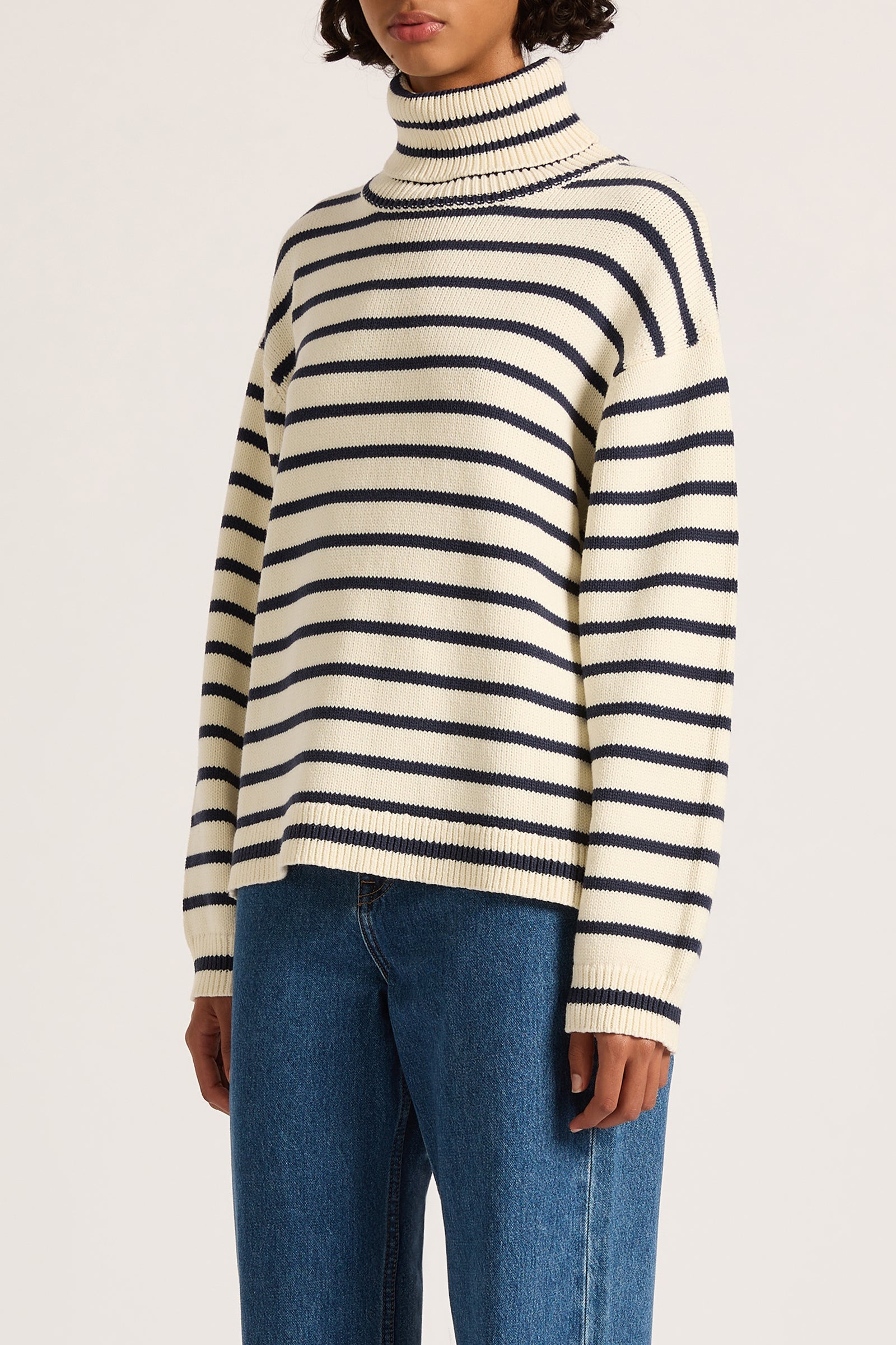 Kai Turtleneck Navy Stripe 